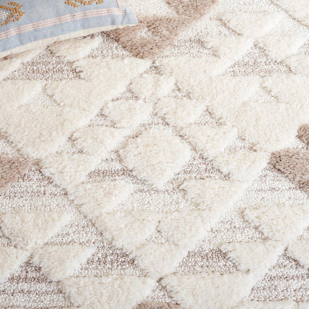image:imageSAFAVIEH Area Rug 8x10 Moroccan Tassel Shag Collection Large Ivory amp Brown NonShedding amp Easy to Clean Plush HighLow Texture Ideal for Living Room Bedroom Dining Space MTS688AIvoryBeige