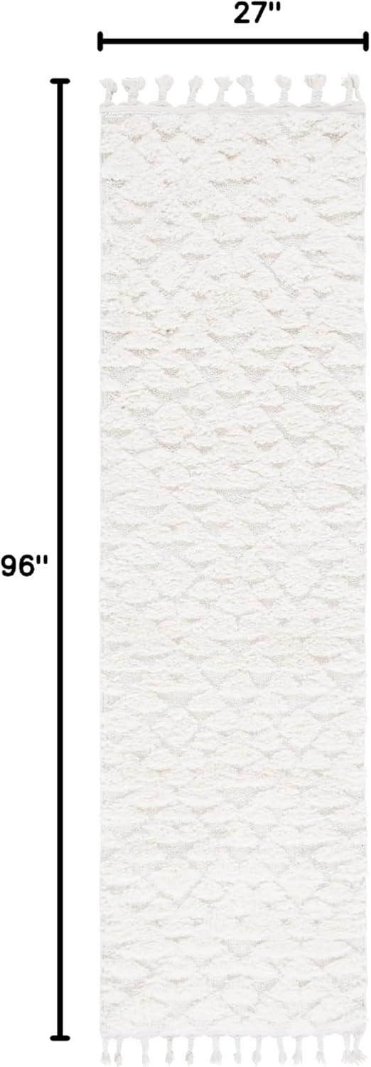image:imageSAFAVIEH Area Rug 8x10 Moroccan Tassel Shag Collection Large Ivory amp Brown NonShedding amp Easy to Clean Plush HighLow Texture Ideal for Living Room Bedroom Dining Space MTS688AIvory