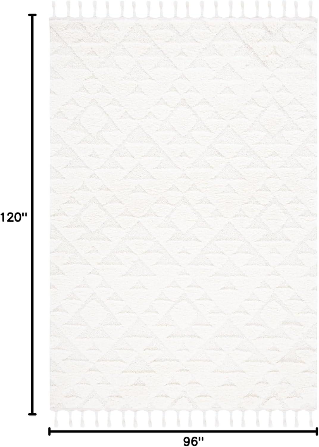 image:imageSAFAVIEH Area Rug 8x10 Moroccan Tassel Shag Collection Large Ivory amp Brown NonShedding amp Easy to Clean Plush HighLow Texture Ideal for Living Room Bedroom Dining Space MTS688AIvory