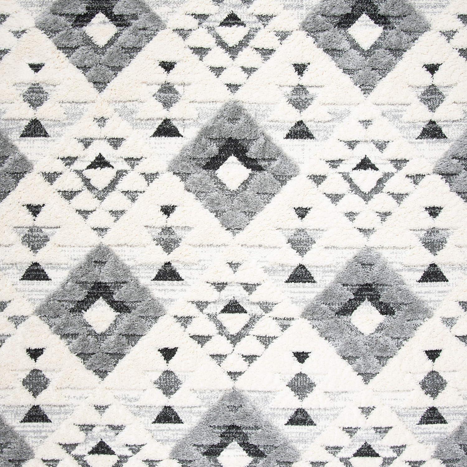 image:imageSAFAVIEH Area Rug 8x10 Moroccan Tassel Shag Collection Large Ivory amp Brown NonShedding amp Easy to Clean Plush HighLow Texture Ideal for Living Room Bedroom Dining Space MTS688AIvoryGrey