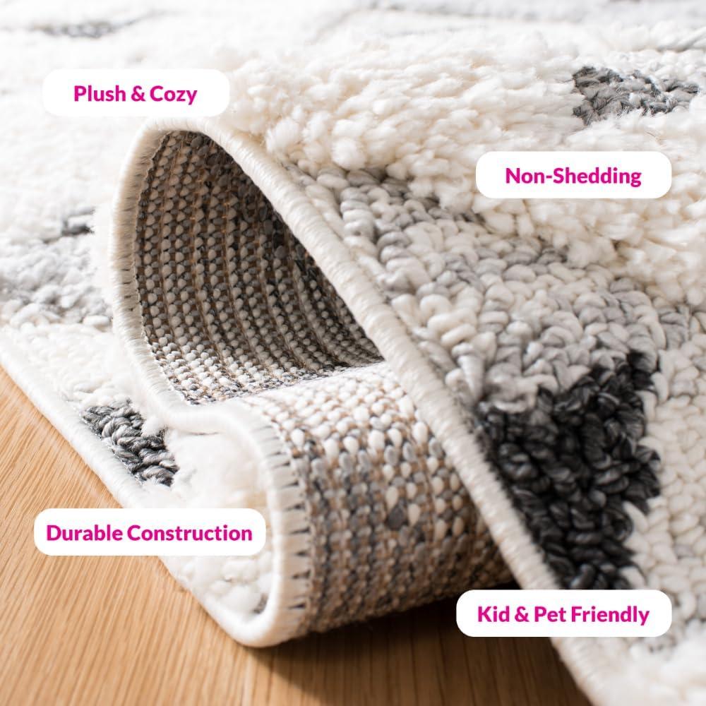 image:imageSAFAVIEH Area Rug 8x10 Moroccan Tassel Shag Collection Large Ivory amp Brown NonShedding amp Easy to Clean Plush HighLow Texture Ideal for Living Room Bedroom Dining Space MTS688AIvoryGrey