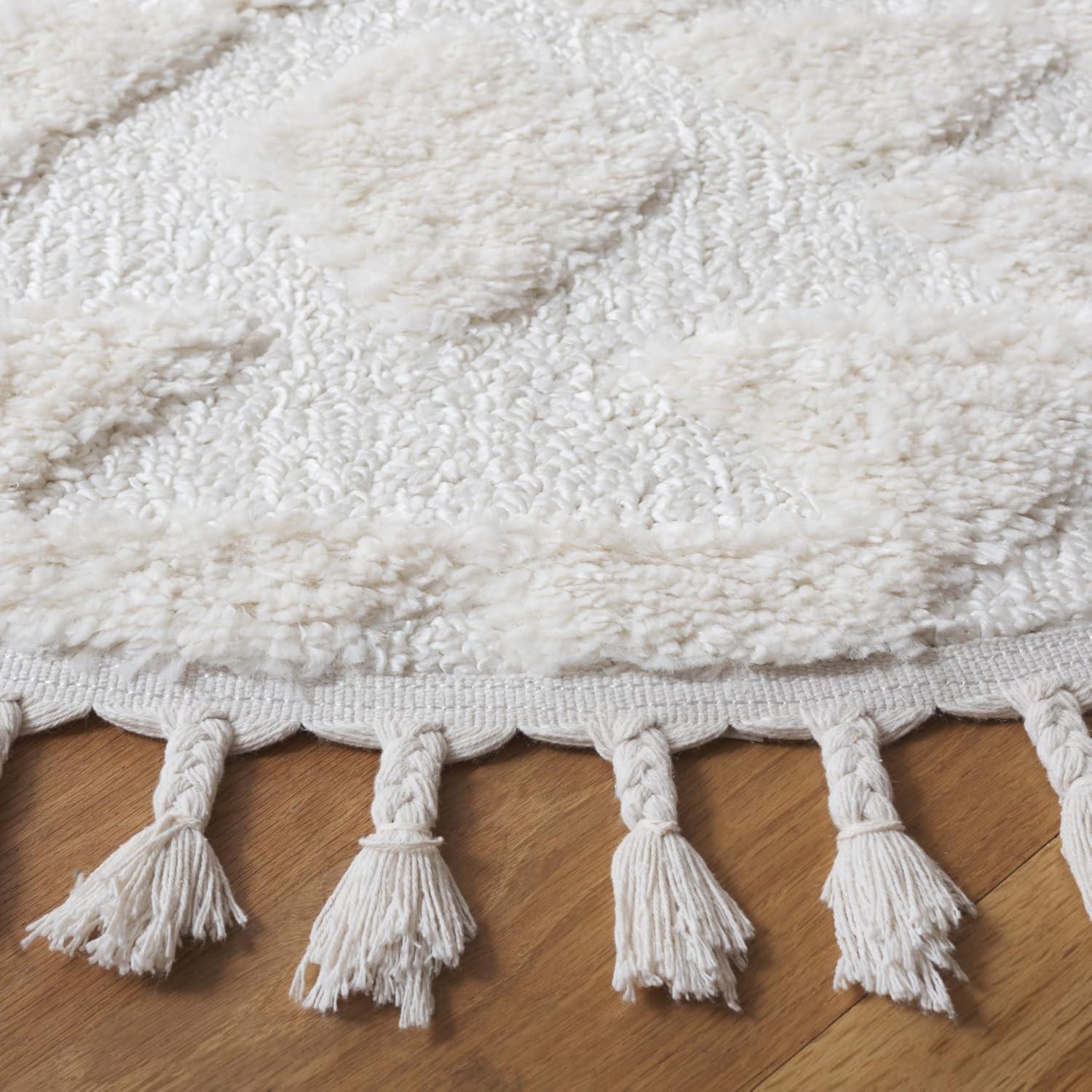 image:imageSAFAVIEH Area Rug 8x10 Moroccan Tassel Shag Collection Large Ivory amp Brown NonShedding amp Easy to Clean Plush HighLow Texture Ideal for Living Room Bedroom Dining Space MTS688AIvory