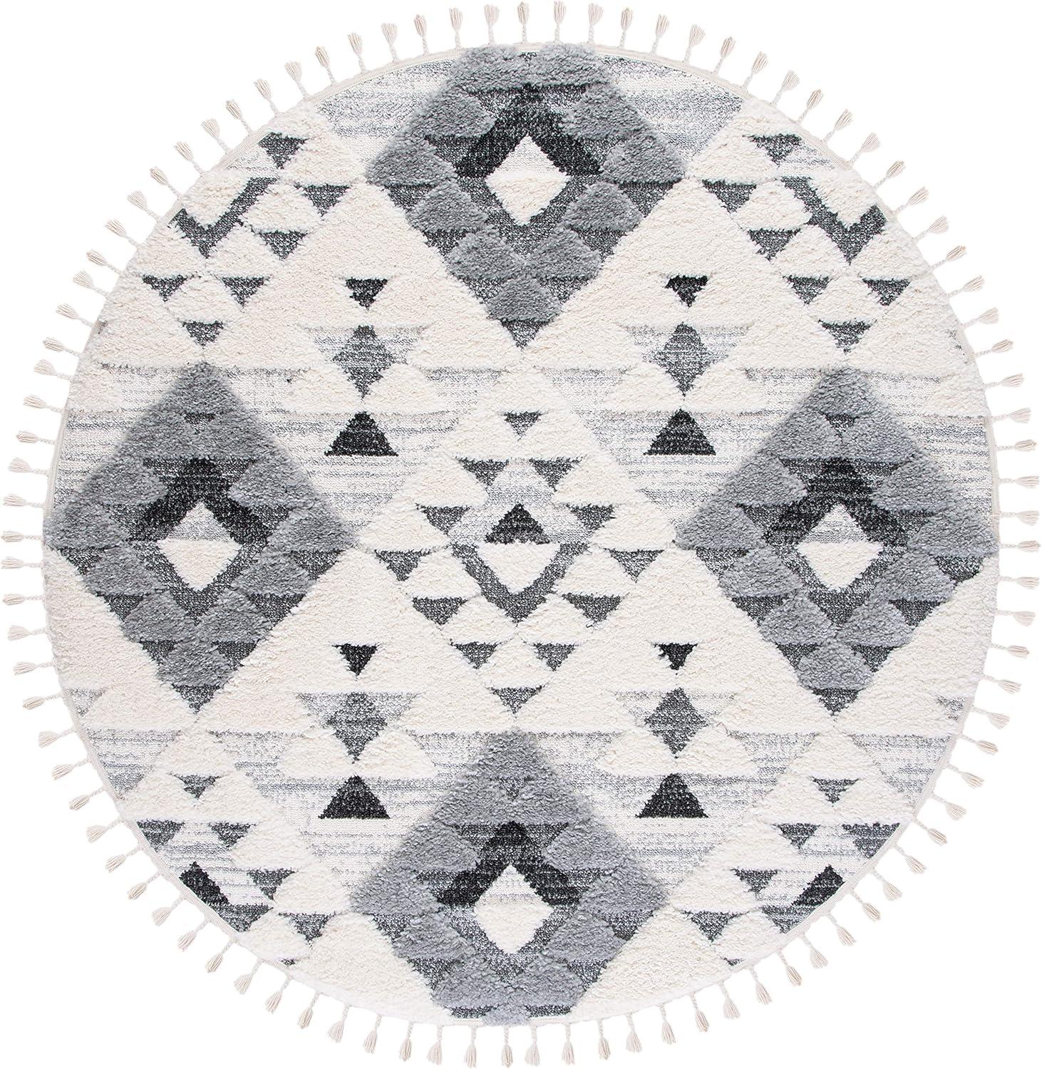 image:imageSAFAVIEH Area Rug 8x10 Moroccan Tassel Shag Collection Large Ivory amp Brown NonShedding amp Easy to Clean Plush HighLow Texture Ideal for Living Room Bedroom Dining Space MTS688AIvoryGrey