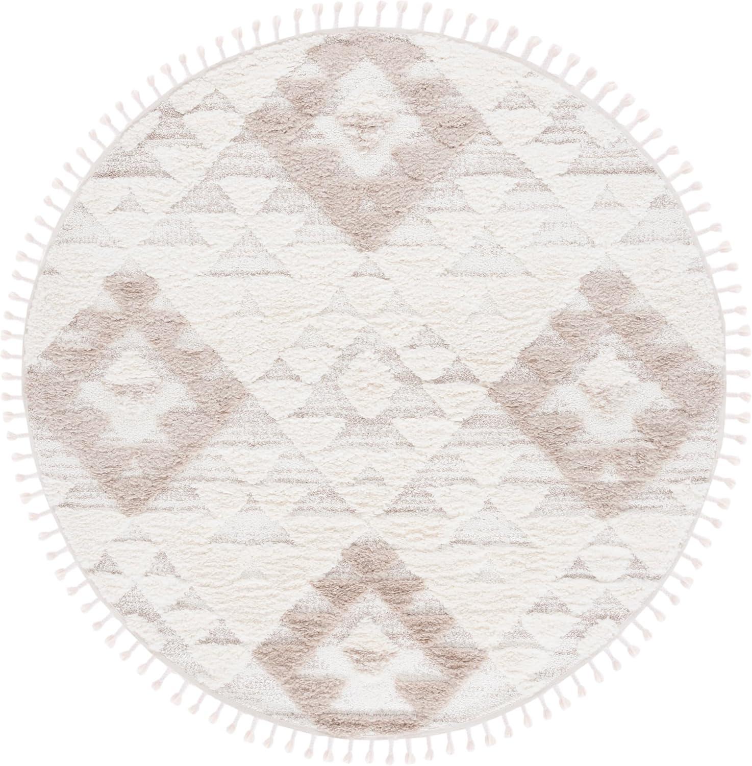 image:imageSAFAVIEH Area Rug 8x10 Moroccan Tassel Shag Collection Large Ivory amp Brown NonShedding amp Easy to Clean Plush HighLow Texture Ideal for Living Room Bedroom Dining Space MTS688AIvoryBeige