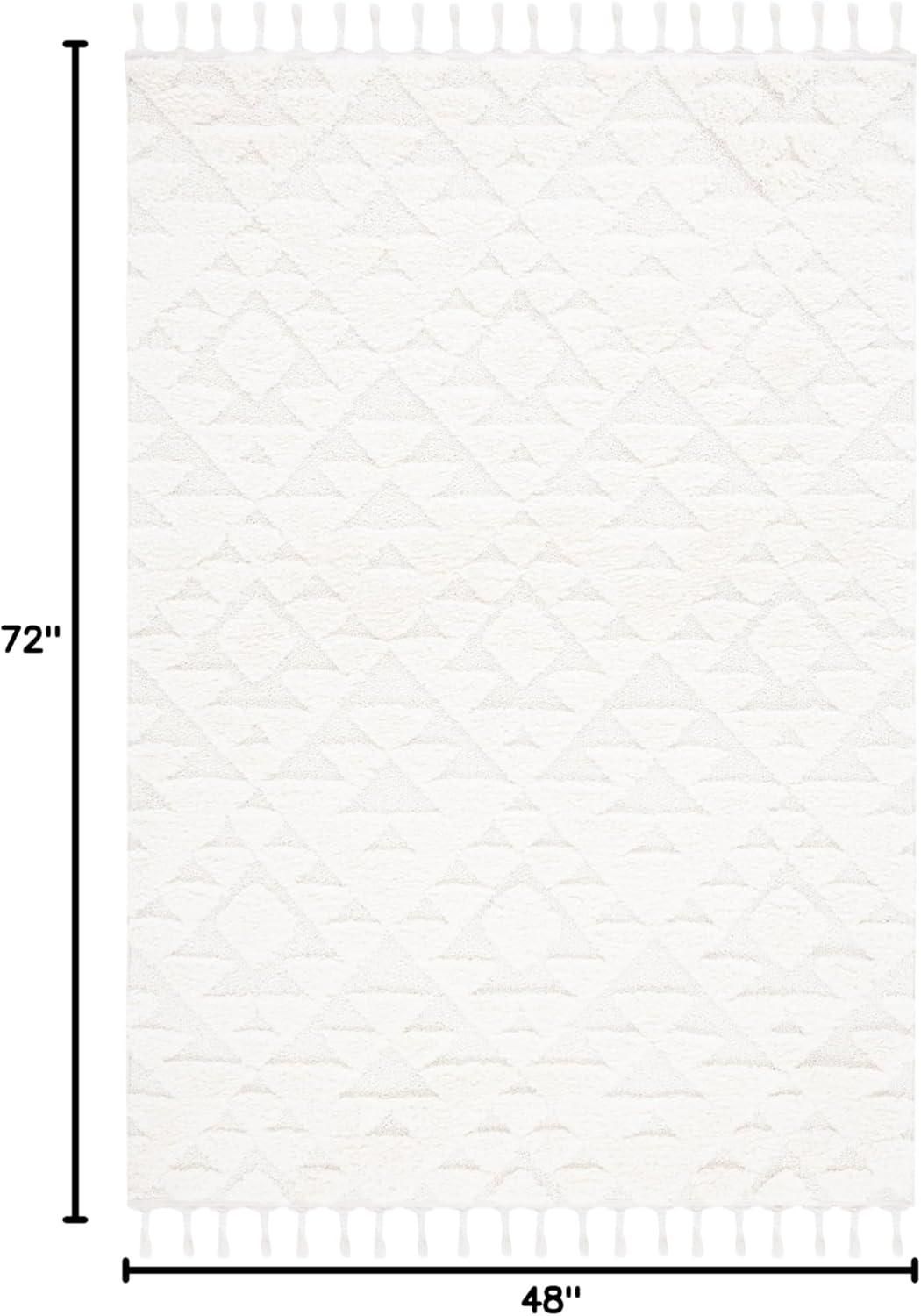 image:imageSAFAVIEH Area Rug 8x10 Moroccan Tassel Shag Collection Large Ivory amp Brown NonShedding amp Easy to Clean Plush HighLow Texture Ideal for Living Room Bedroom Dining Space MTS688AIvory