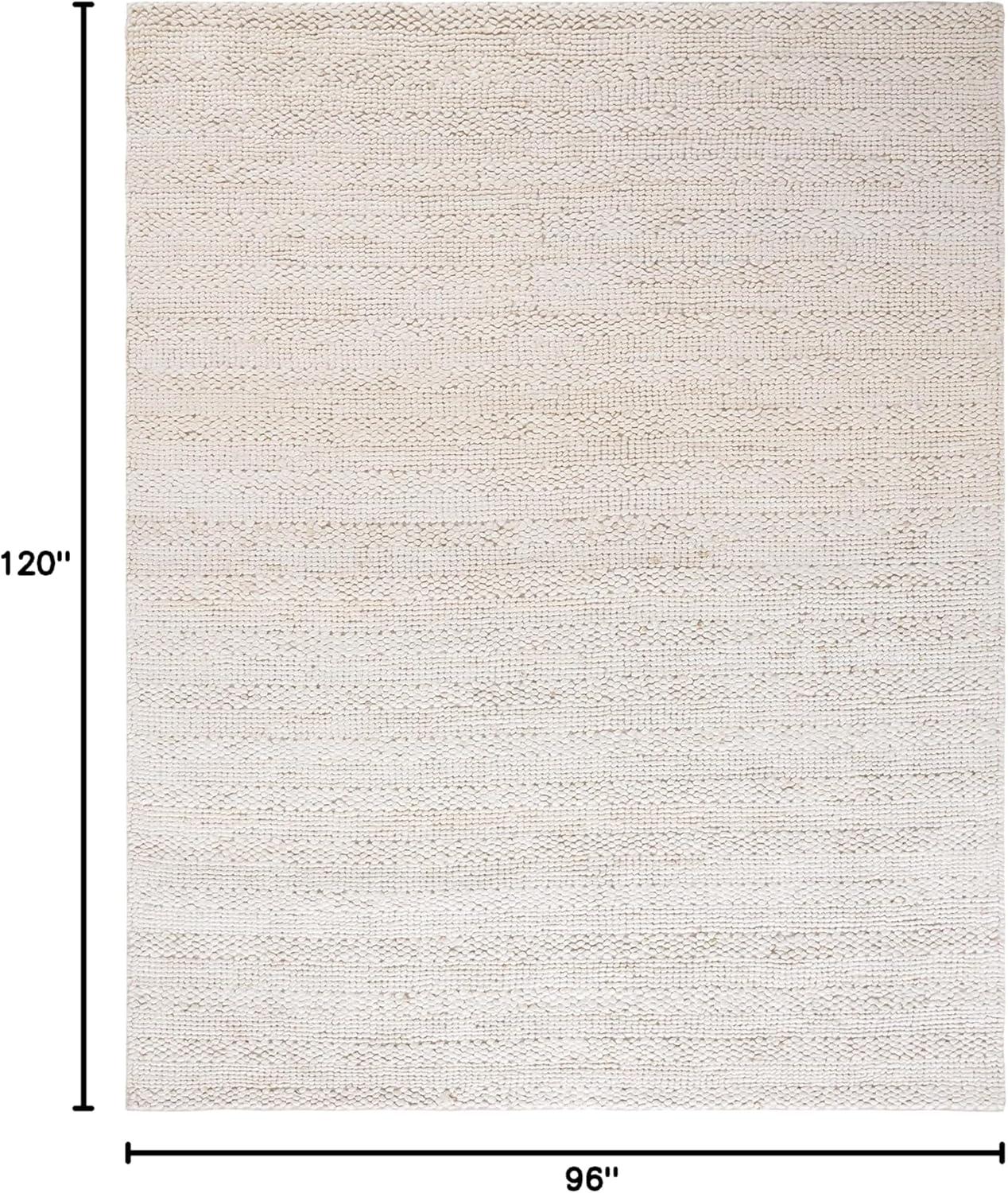 image:imageSAFAVIEH Area Rug 8x10 Natural Fiber Collection Large Bleach Handmade Jute Braided Woven Design Ideal for Living Room Bedroom NF212DBleach