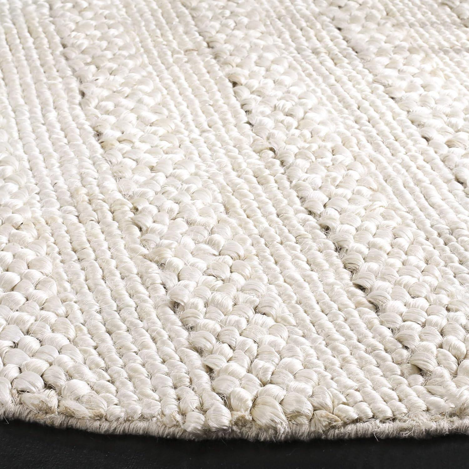 image:imageSAFAVIEH Area Rug 8x10 Natural Fiber Collection Large Bleach Handmade Jute Braided Woven Design Ideal for Living Room Bedroom NF212DBleach