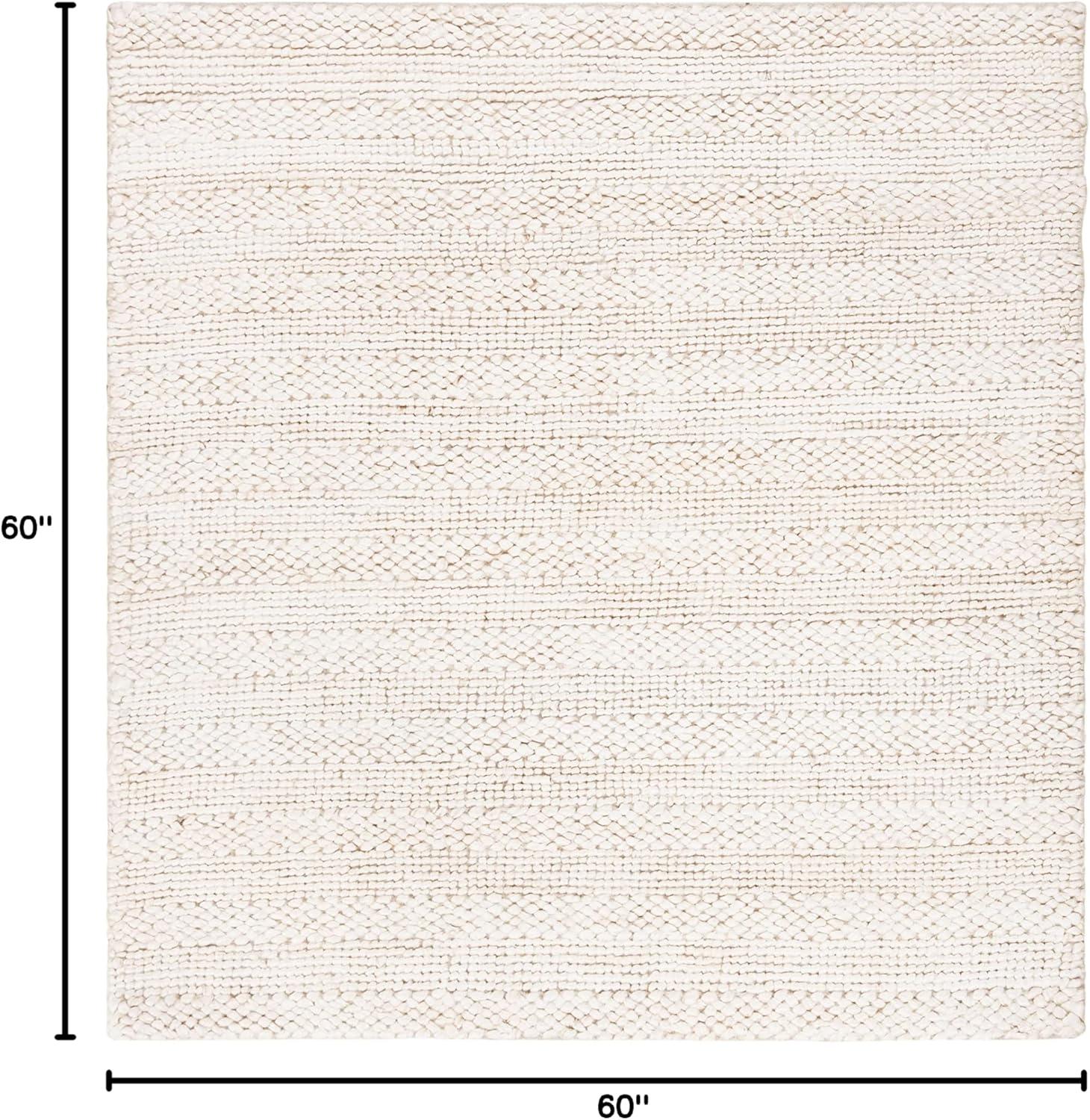 image:imageSAFAVIEH Area Rug 8x10 Natural Fiber Collection Large Bleach Handmade Jute Braided Woven Design Ideal for Living Room Bedroom NF212DBleach