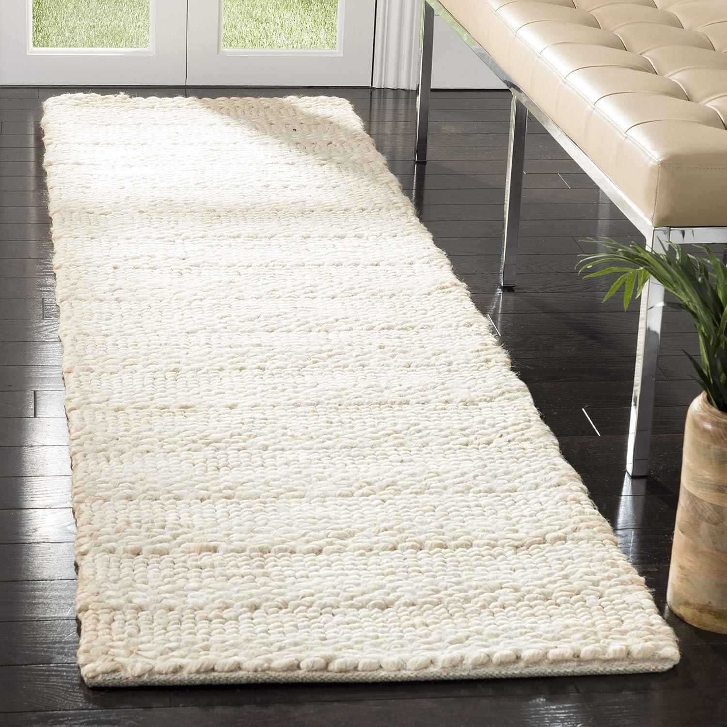 image:imageSAFAVIEH Area Rug 8x10 Natural Fiber Collection Large Bleach Handmade Jute Braided Woven Design Ideal for Living Room Bedroom NF212DBleach