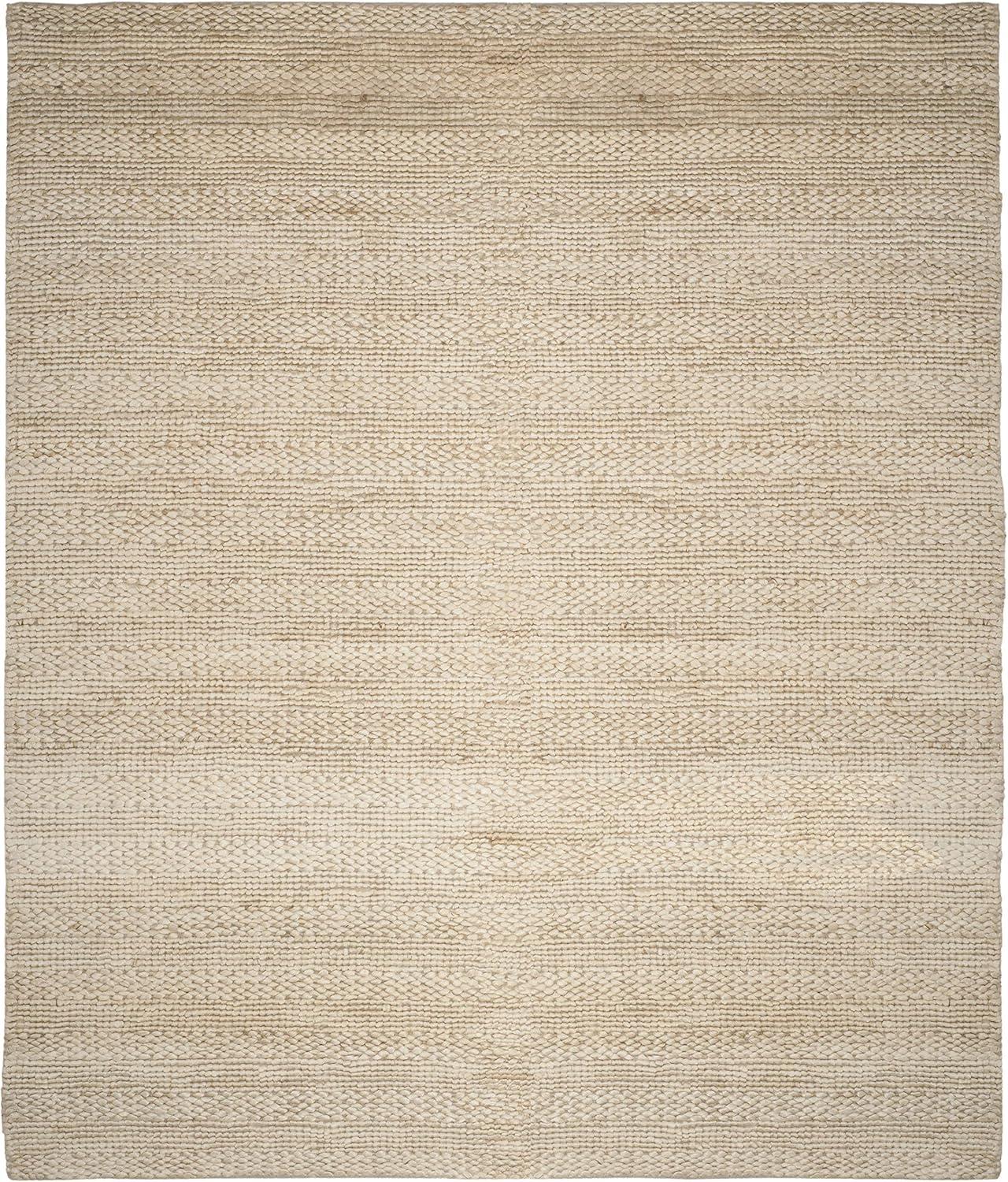 image:imageSAFAVIEH Area Rug 8x10 Natural Fiber Collection Large Bleach Handmade Jute Braided Woven Design Ideal for Living Room Bedroom NF212DBleach