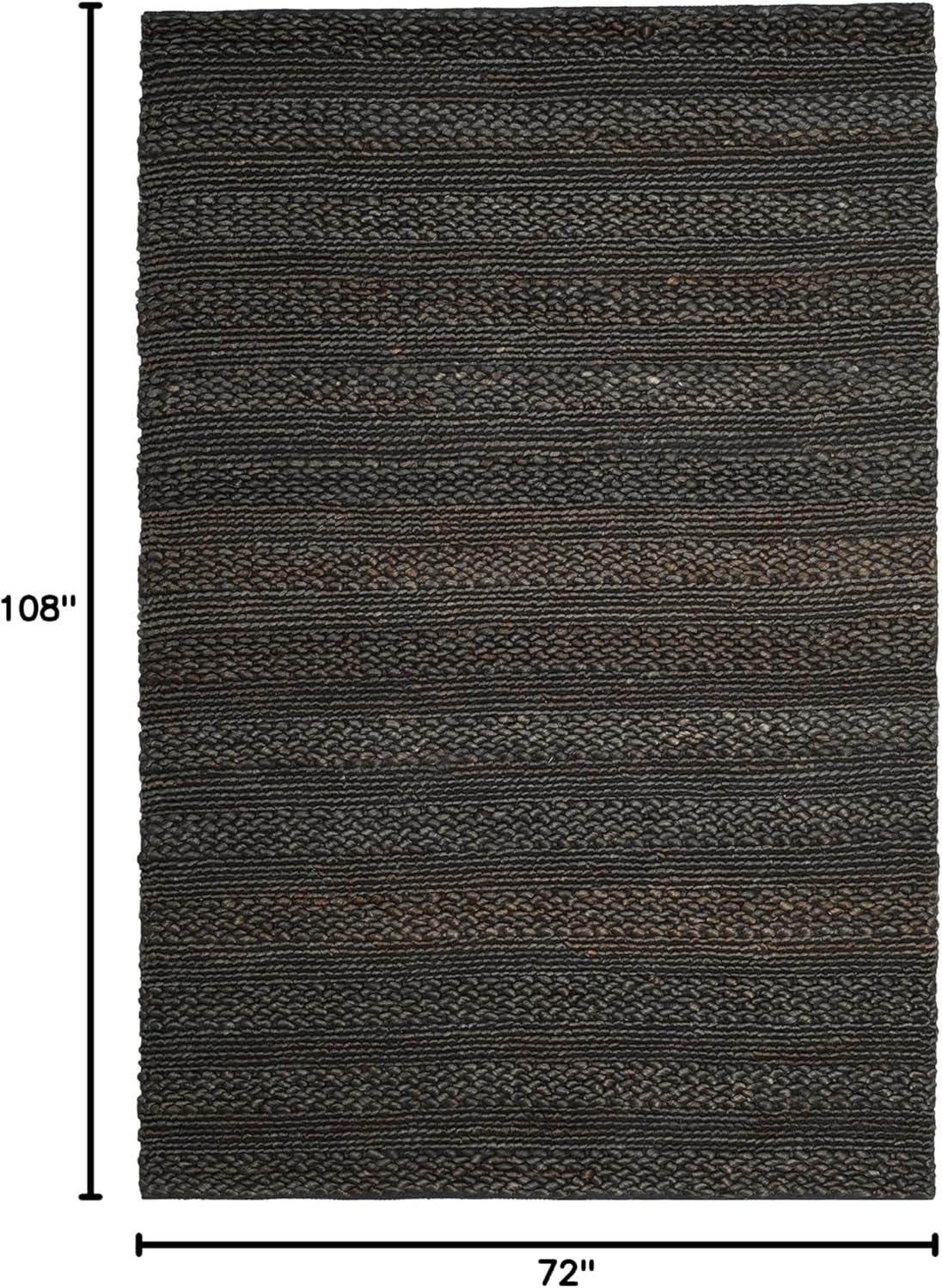 image:imageSAFAVIEH Area Rug 8x10 Natural Fiber Collection Large Bleach Handmade Jute Braided Woven Design Ideal for Living Room Bedroom NF212DCharcoal