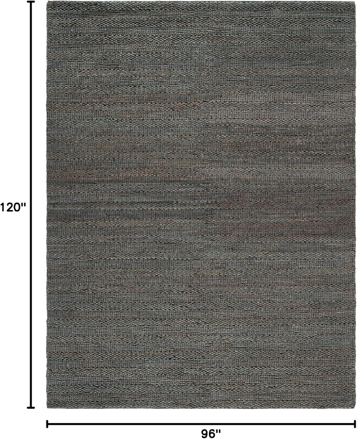 image:imageSAFAVIEH Area Rug 8x10 Natural Fiber Collection Large Bleach Handmade Jute Braided Woven Design Ideal for Living Room Bedroom NF212DCharcoal
