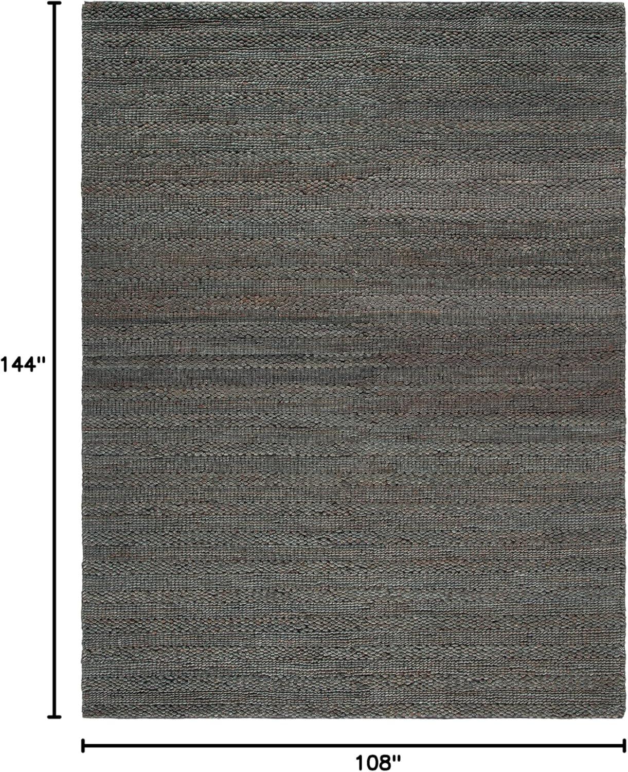 image:imageSAFAVIEH Area Rug 8x10 Natural Fiber Collection Large Bleach Handmade Jute Braided Woven Design Ideal for Living Room Bedroom NF212DCharcoal
