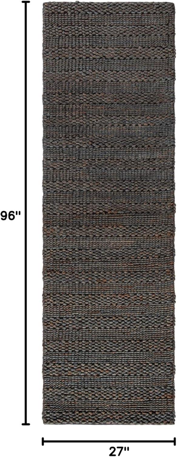 image:imageSAFAVIEH Area Rug 8x10 Natural Fiber Collection Large Bleach Handmade Jute Braided Woven Design Ideal for Living Room Bedroom NF212DCharcoal