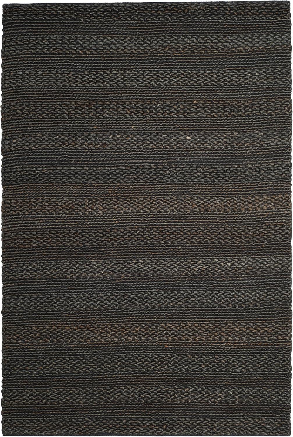 image:imageSAFAVIEH Area Rug 8x10 Natural Fiber Collection Large Bleach Handmade Jute Braided Woven Design Ideal for Living Room Bedroom NF212DCharcoal