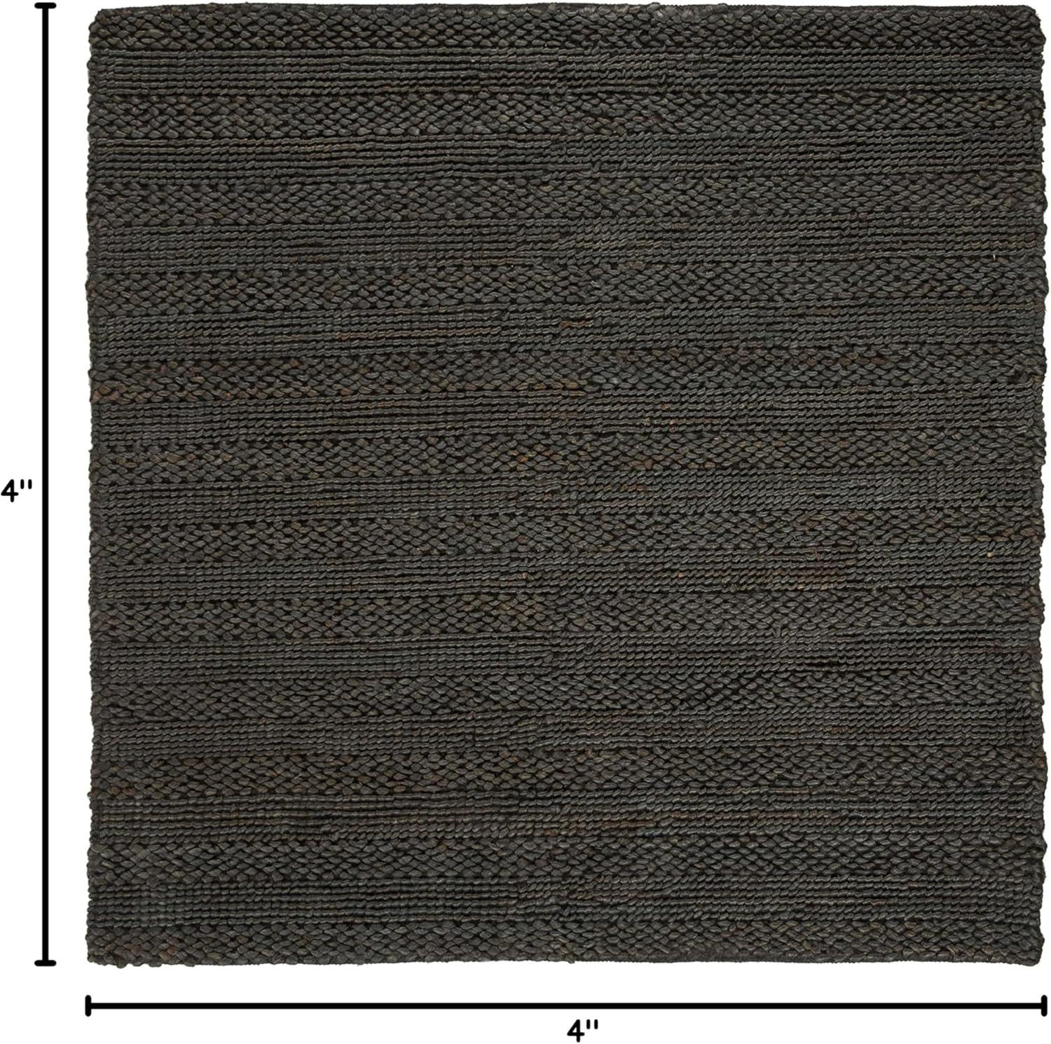 image:imageSAFAVIEH Area Rug 8x10 Natural Fiber Collection Large Bleach Handmade Jute Braided Woven Design Ideal for Living Room Bedroom NF212DCharcoal