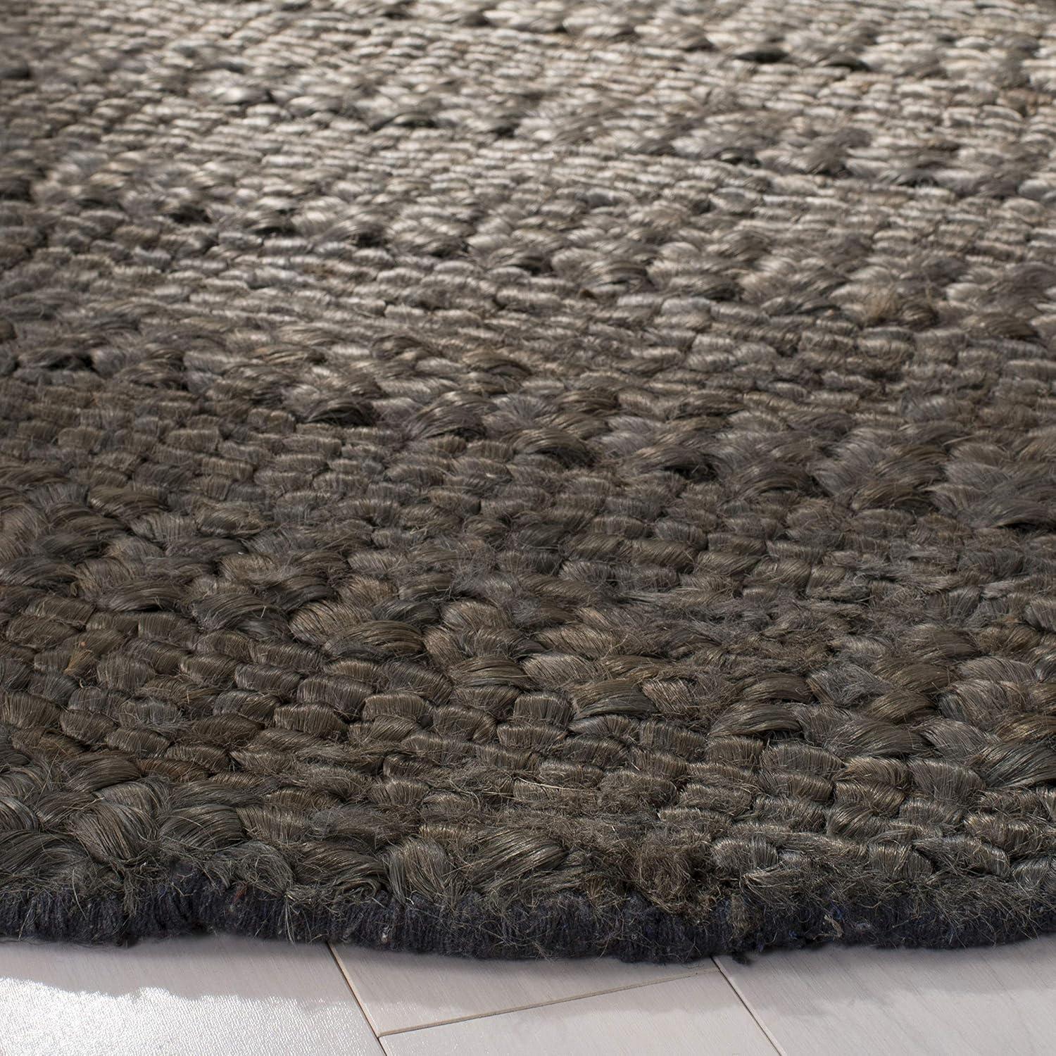 image:imageSAFAVIEH Area Rug 8x10 Natural Fiber Collection Large Bleach Handmade Jute Braided Woven Design Ideal for Living Room Bedroom NF212DCharcoal