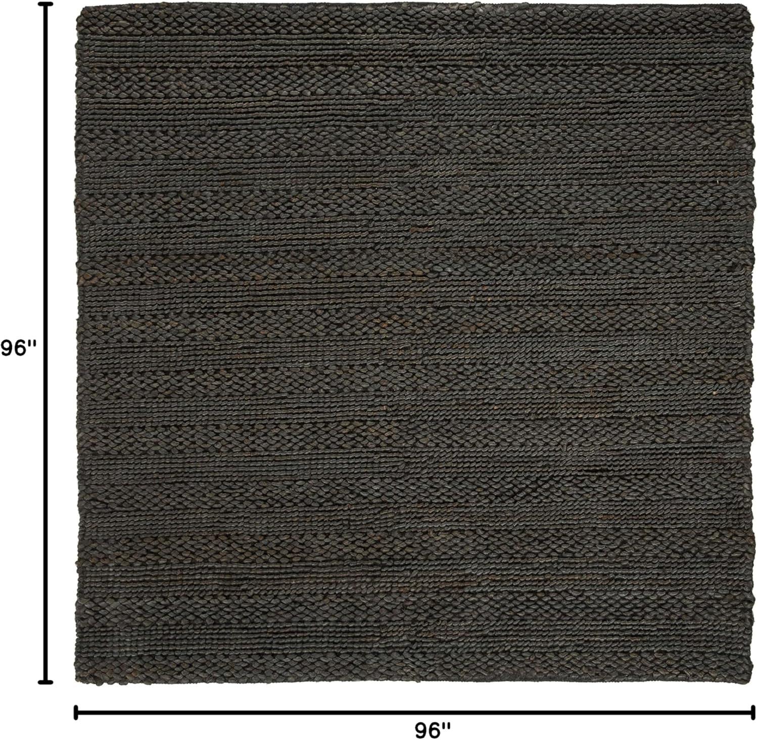 image:imageSAFAVIEH Area Rug 8x10 Natural Fiber Collection Large Bleach Handmade Jute Braided Woven Design Ideal for Living Room Bedroom NF212DCharcoal