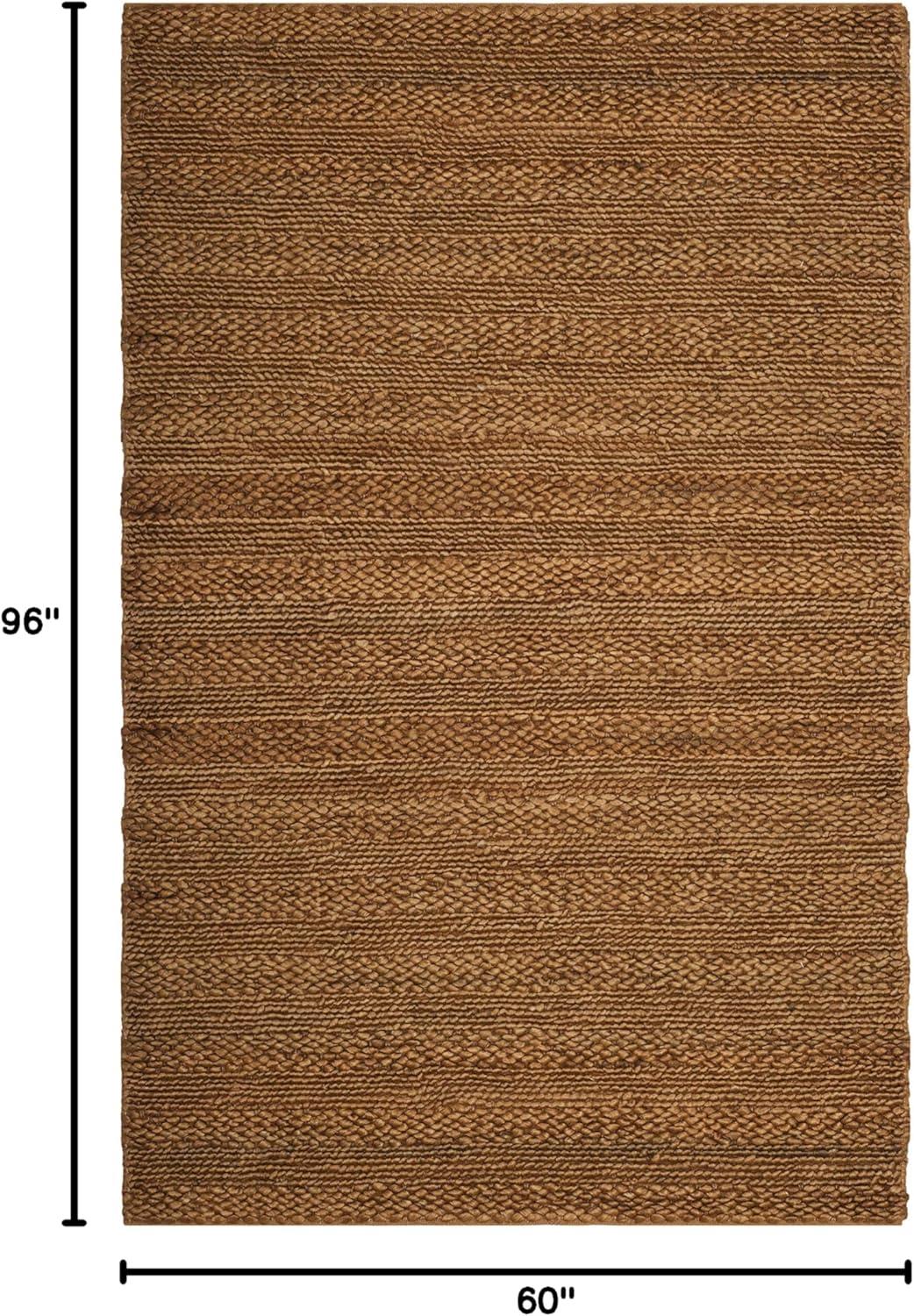 image:imageSAFAVIEH Area Rug 8x10 Natural Fiber Collection Large Bleach Handmade Jute Braided Woven Design Ideal for Living Room Bedroom NF212DGold