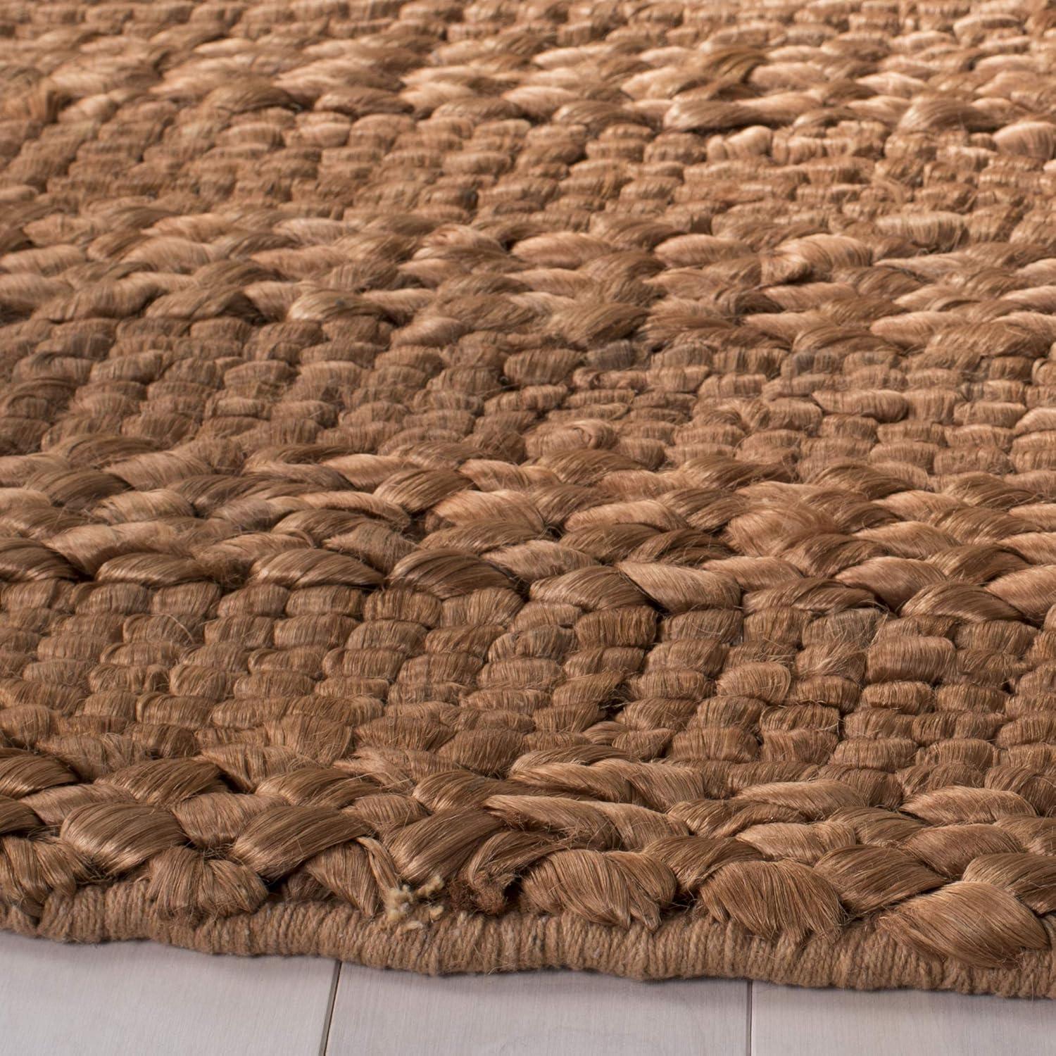 image:imageSAFAVIEH Area Rug 8x10 Natural Fiber Collection Large Bleach Handmade Jute Braided Woven Design Ideal for Living Room Bedroom NF212DGold