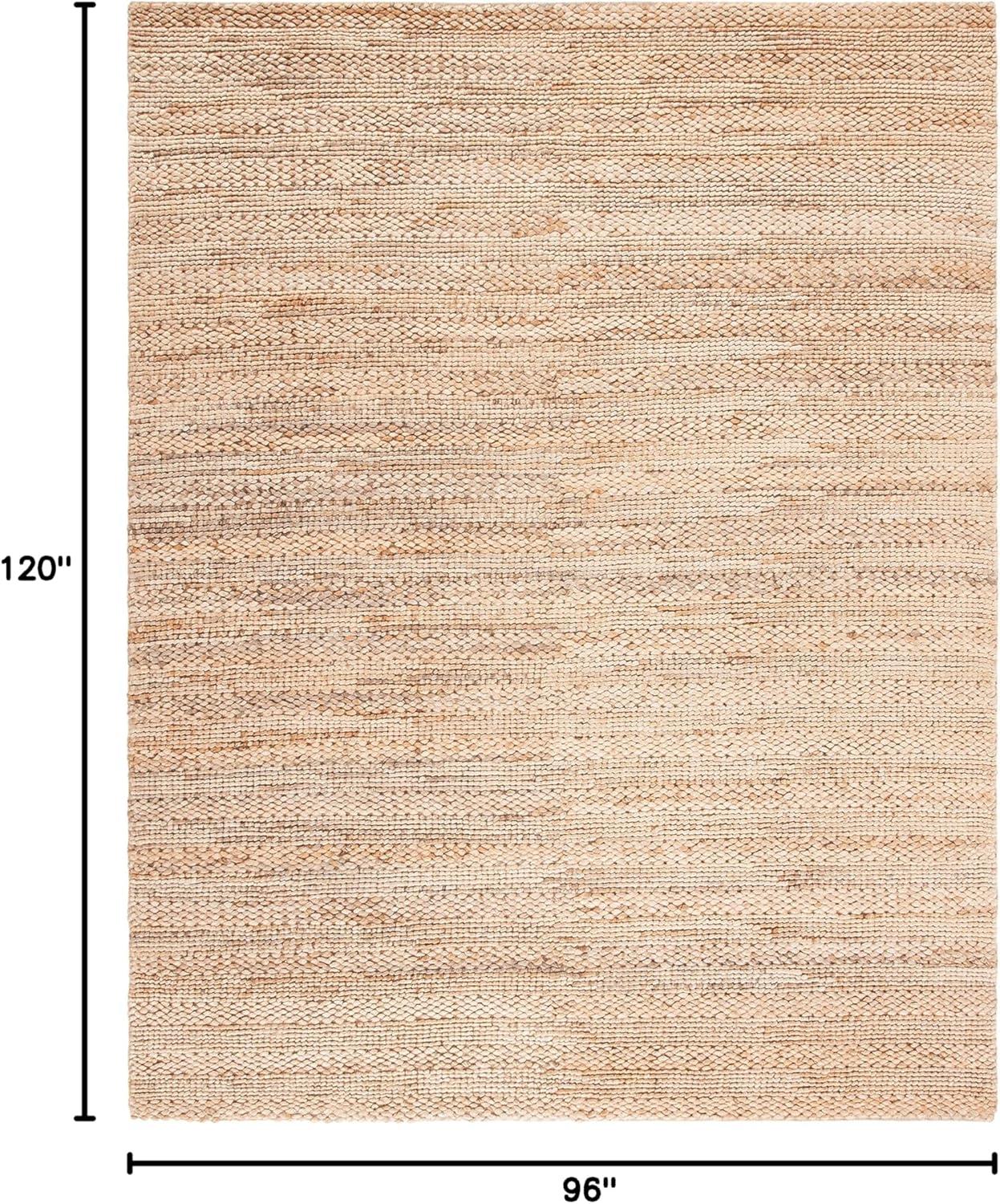 image:imageSAFAVIEH Area Rug 8x10 Natural Fiber Collection Large Bleach Handmade Jute Braided Woven Design Ideal for Living Room Bedroom NF212DNatural