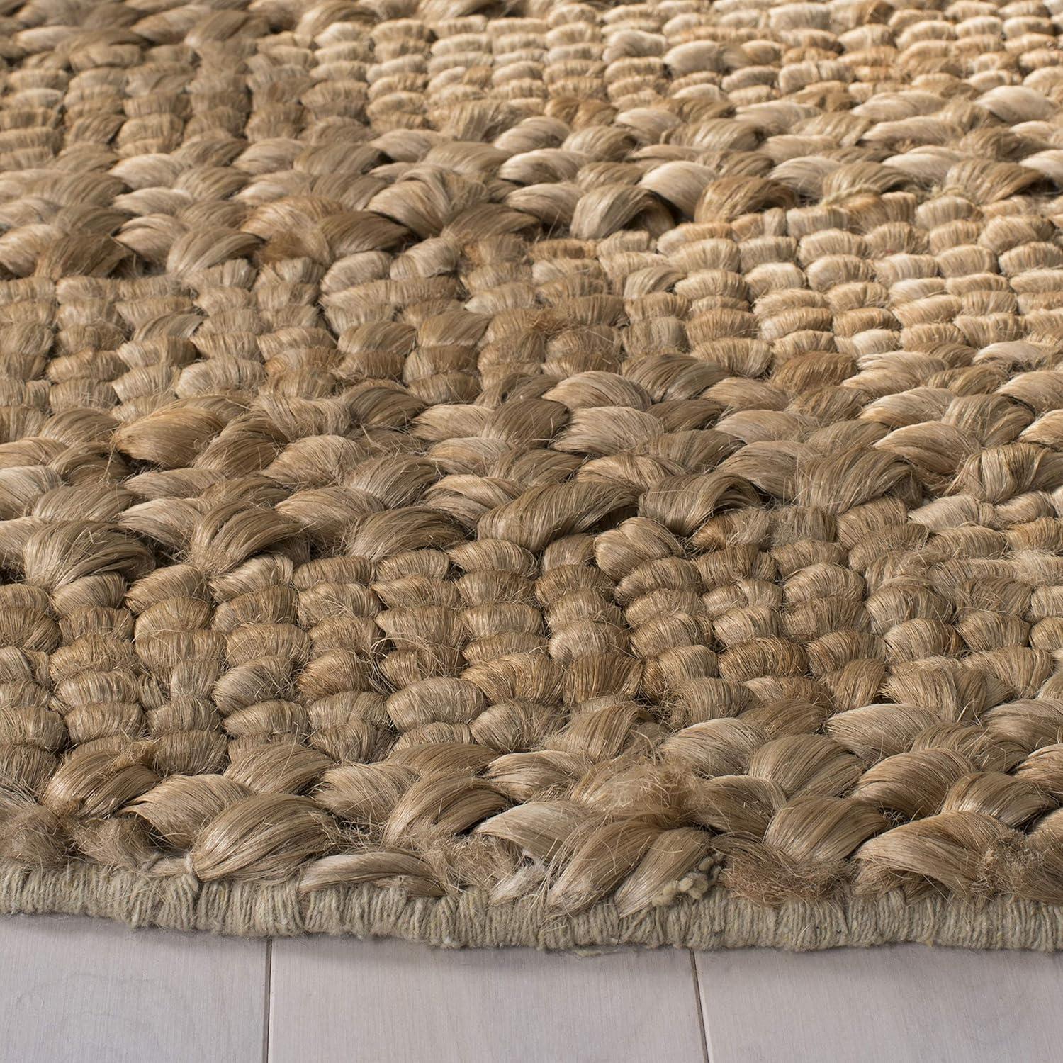 image:imageSAFAVIEH Area Rug 8x10 Natural Fiber Collection Large Bleach Handmade Jute Braided Woven Design Ideal for Living Room Bedroom NF212DNatural