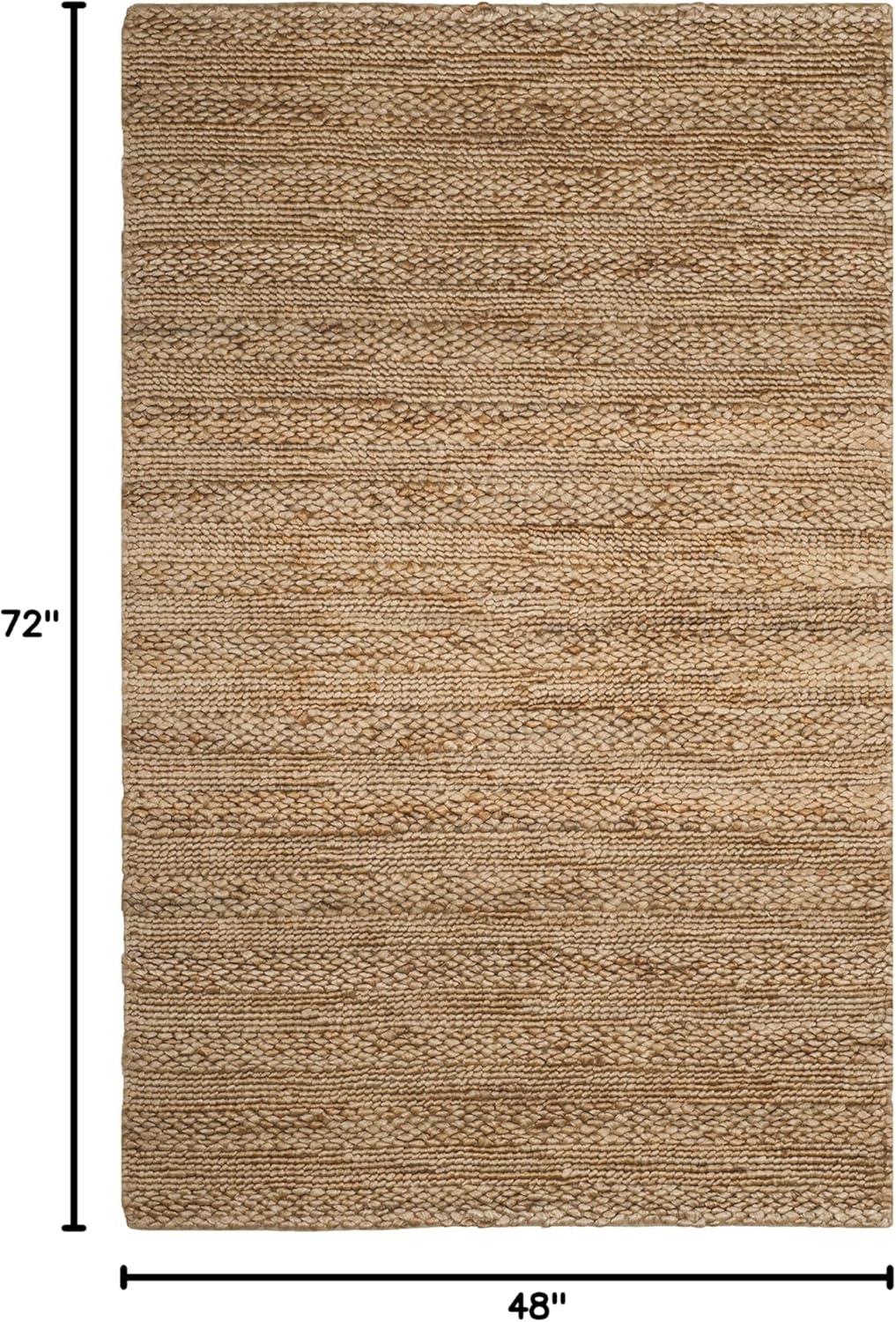 image:imageSAFAVIEH Area Rug 8x10 Natural Fiber Collection Large Bleach Handmade Jute Braided Woven Design Ideal for Living Room Bedroom NF212DNatural