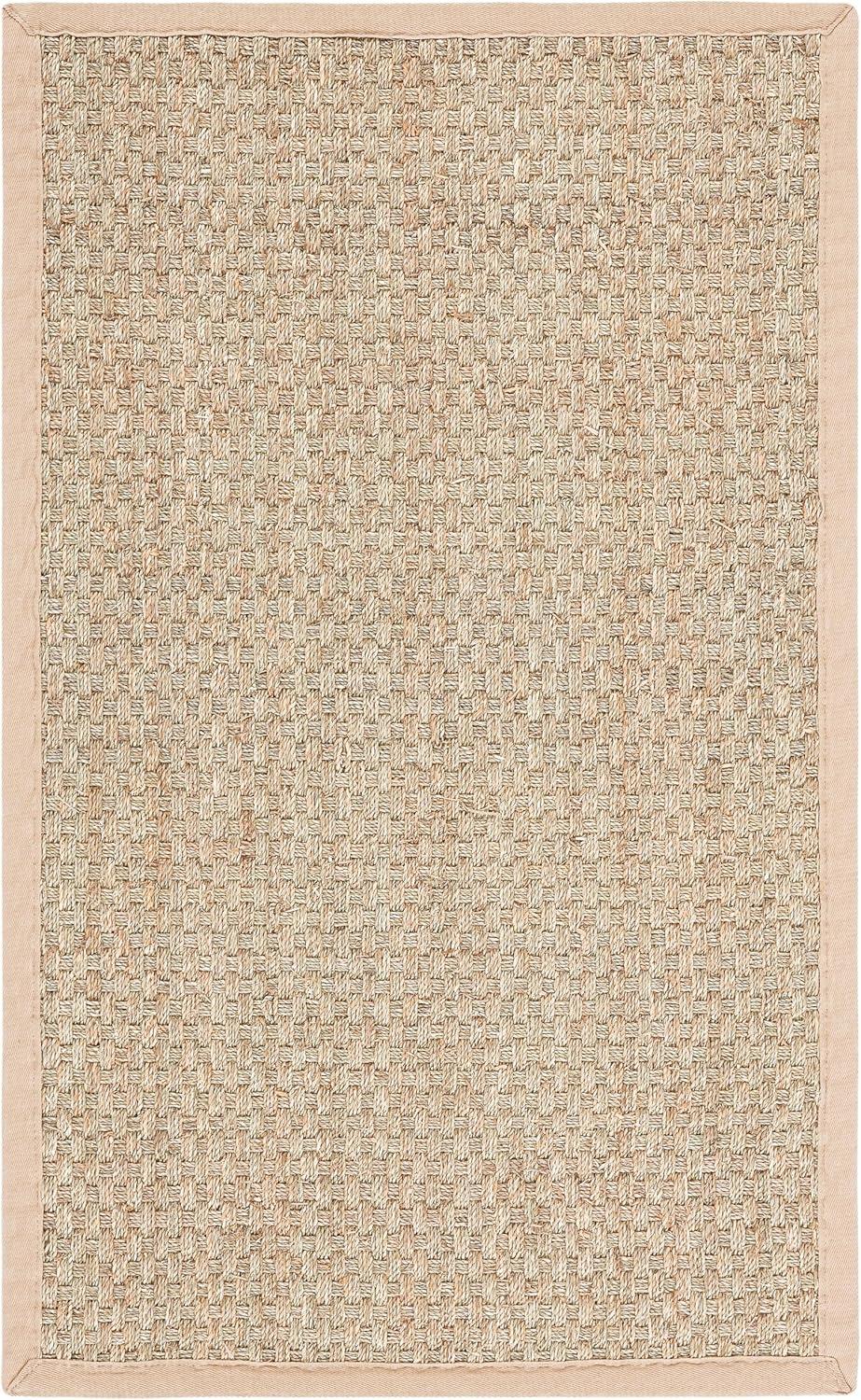 image:imageSAFAVIEH Area Rug 8x10 Natural Fiber Collection Large Natural amp Beige Seagrass Basketweave Pattern NF114ANaturalBeige