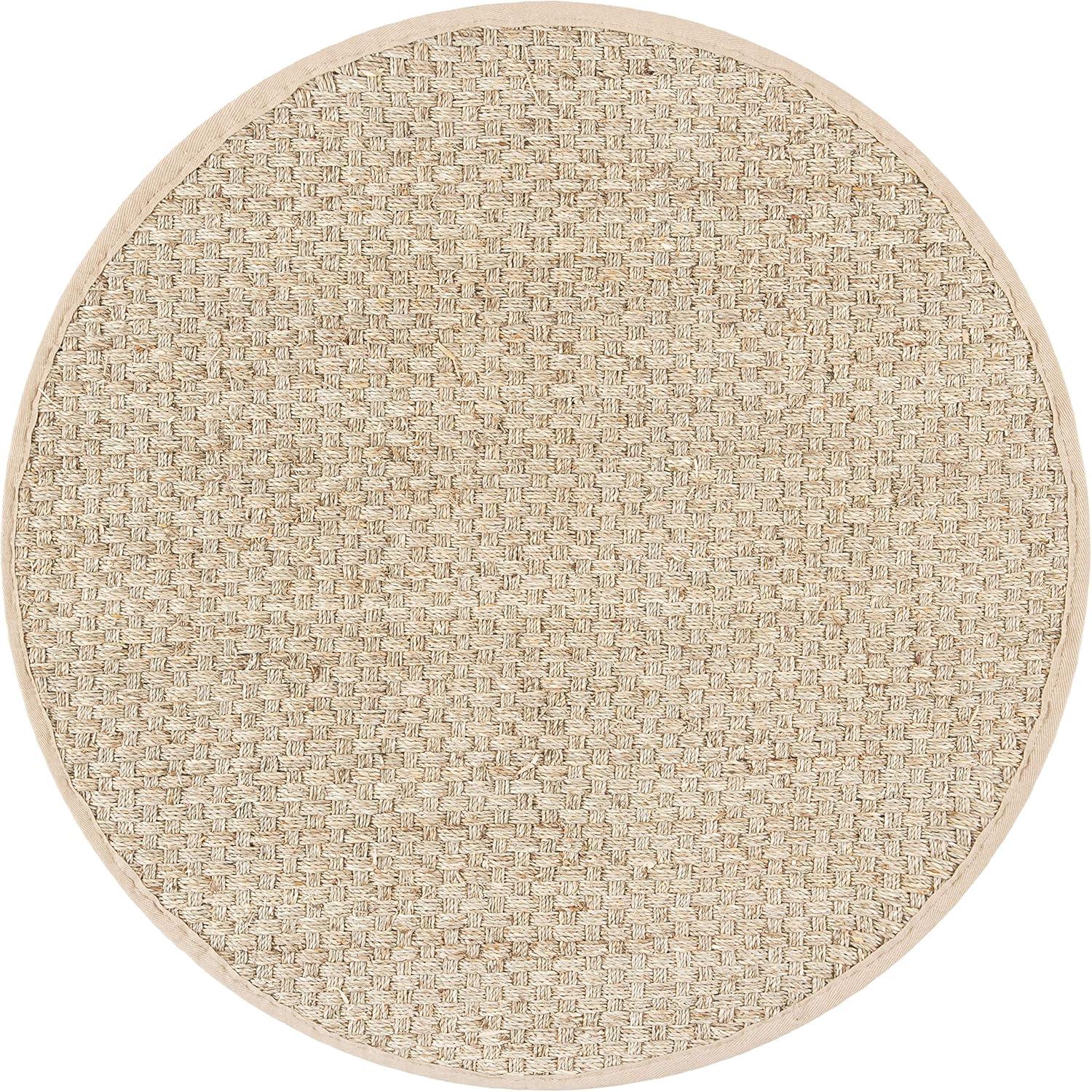image:imageSAFAVIEH Area Rug 8x10 Natural Fiber Collection Large Natural amp Beige Seagrass Basketweave Pattern NF114ANaturalBeige