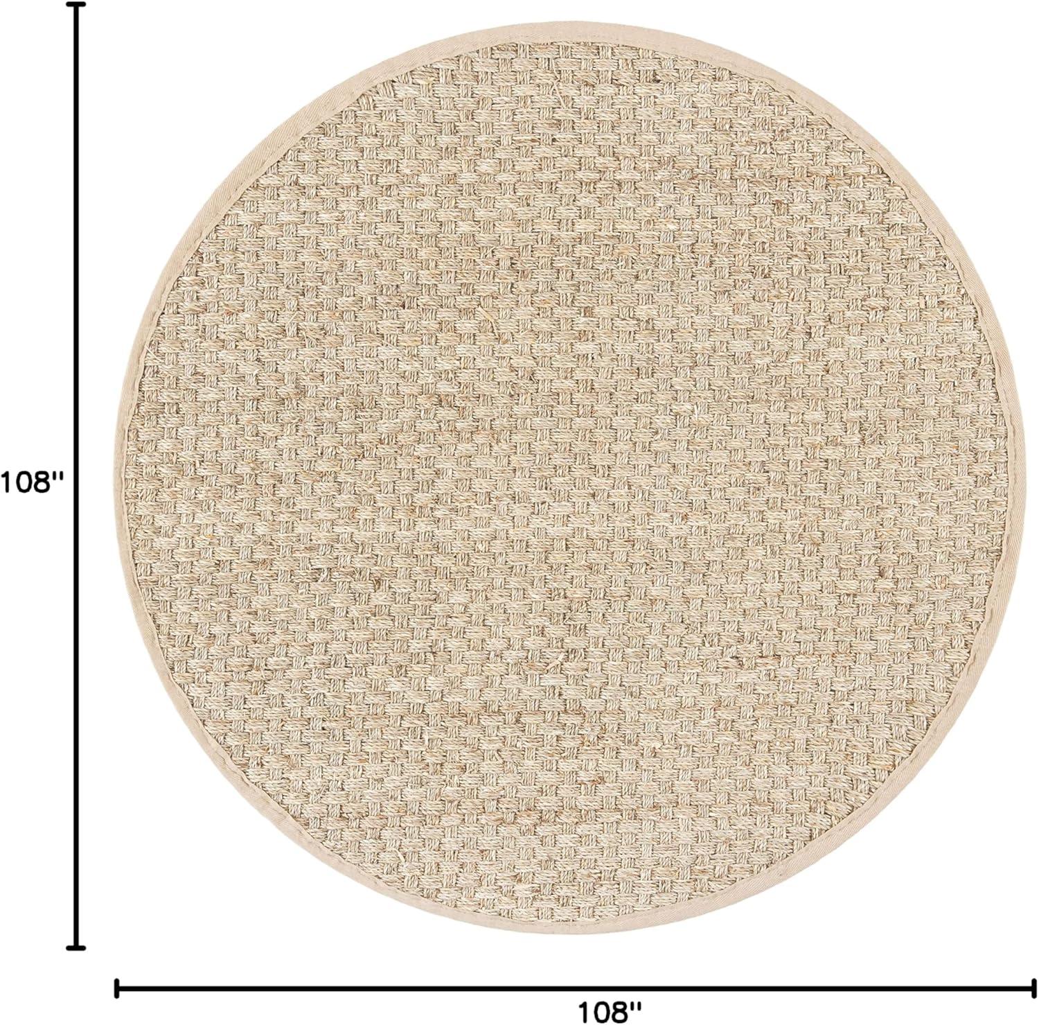 image:imageSAFAVIEH Area Rug 8x10 Natural Fiber Collection Large Natural amp Beige Seagrass Basketweave Pattern NF114ANaturalBeige