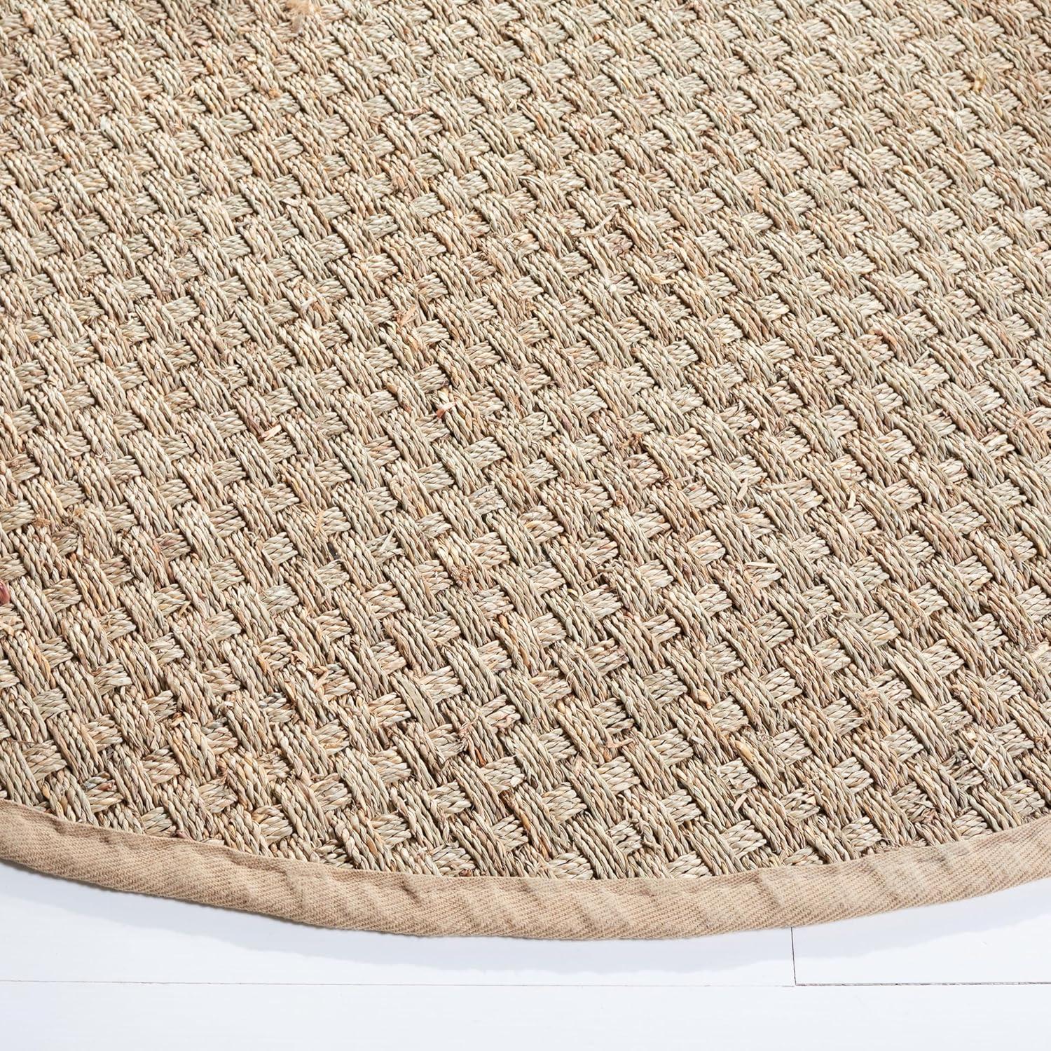 image:imageSAFAVIEH Area Rug 8x10 Natural Fiber Collection Large Natural amp Beige Seagrass Basketweave Pattern NF114ANaturalBeige