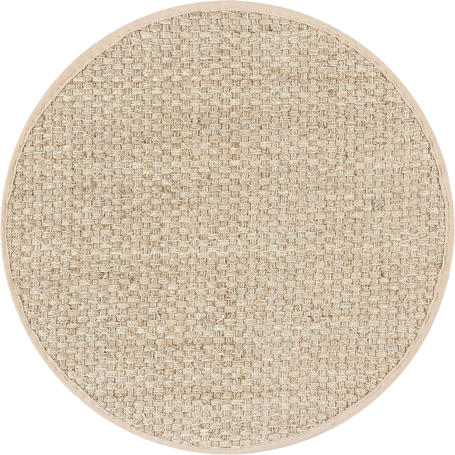 image:imageSAFAVIEH Area Rug 8x10 Natural Fiber Collection Large Natural amp Beige Seagrass Basketweave Pattern NF114ANaturalBeige