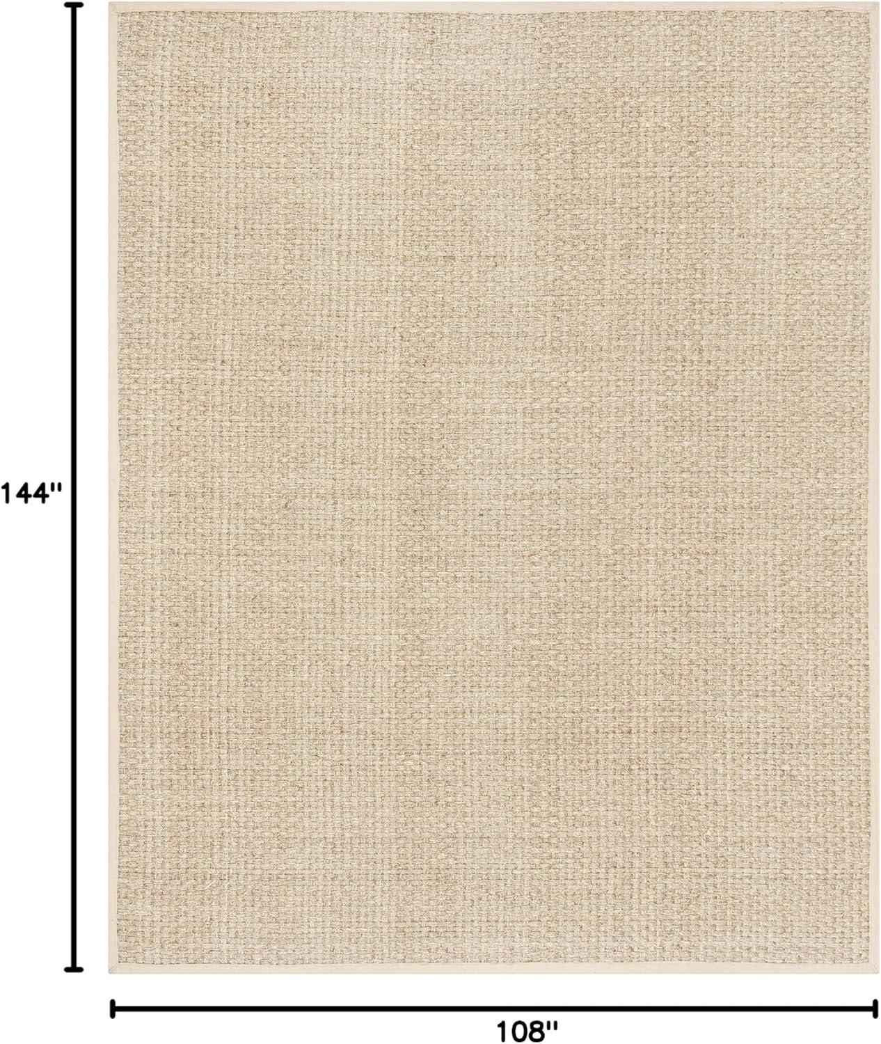 image:imageSAFAVIEH Area Rug 8x10 Natural Fiber Collection Large Natural amp Beige Seagrass Basketweave Pattern NF114ANaturalBeige