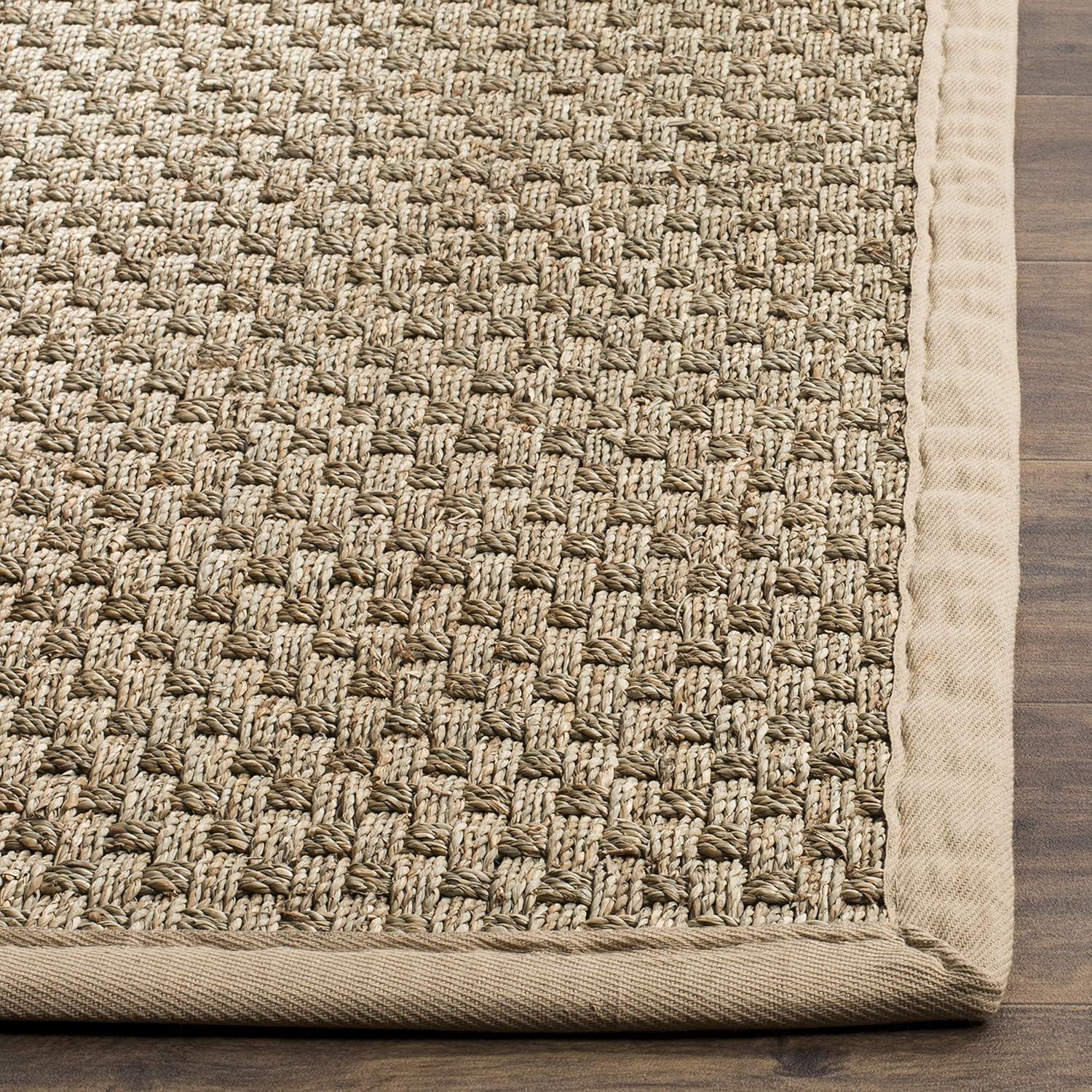 image:imageSAFAVIEH Area Rug 8x10 Natural Fiber Collection Large Natural amp Beige Seagrass Basketweave Pattern NF114ANaturalBeige