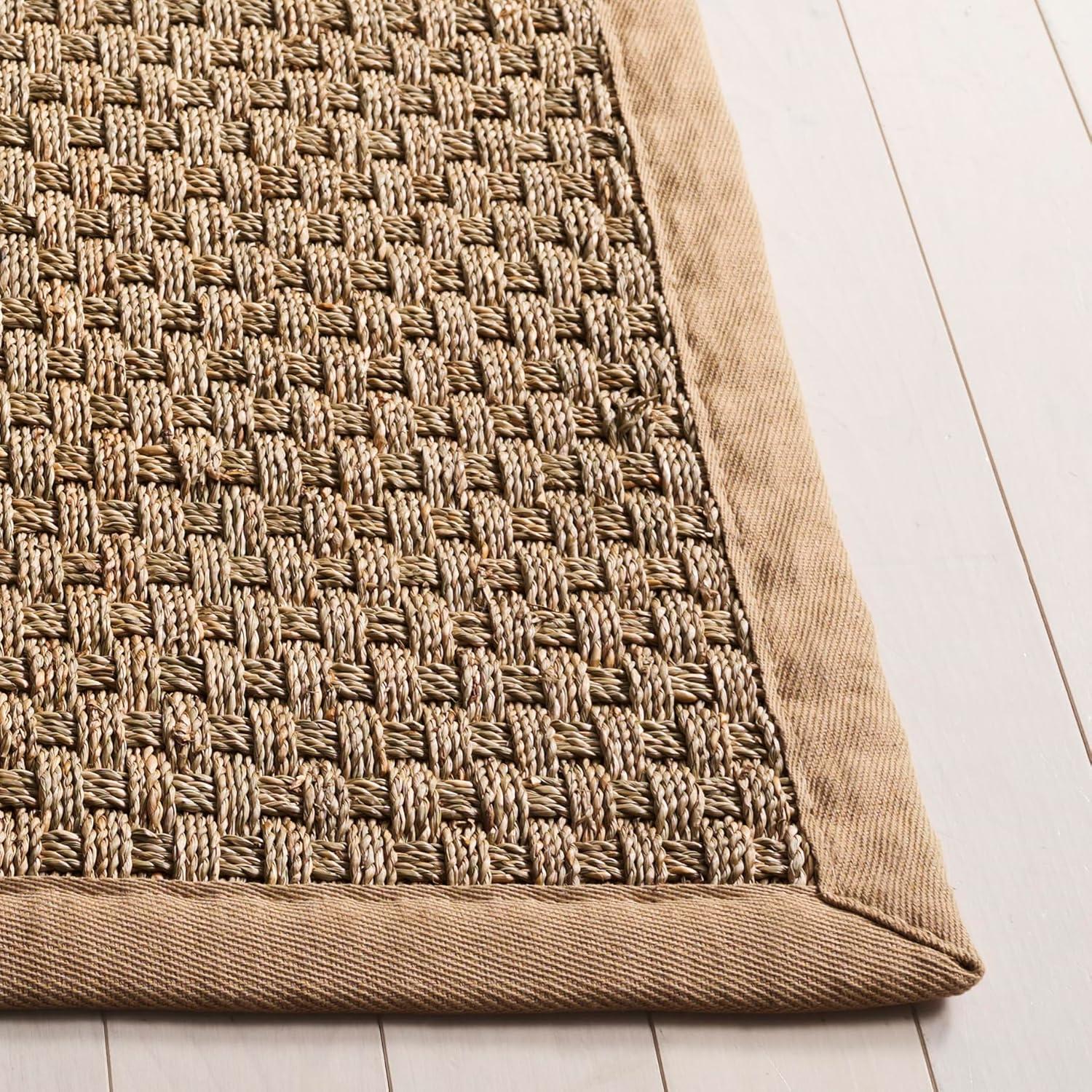 image:imageSAFAVIEH Area Rug 8x10 Natural Fiber Collection Large Natural amp Beige Seagrass Basketweave Pattern NF114ANaturalBeige