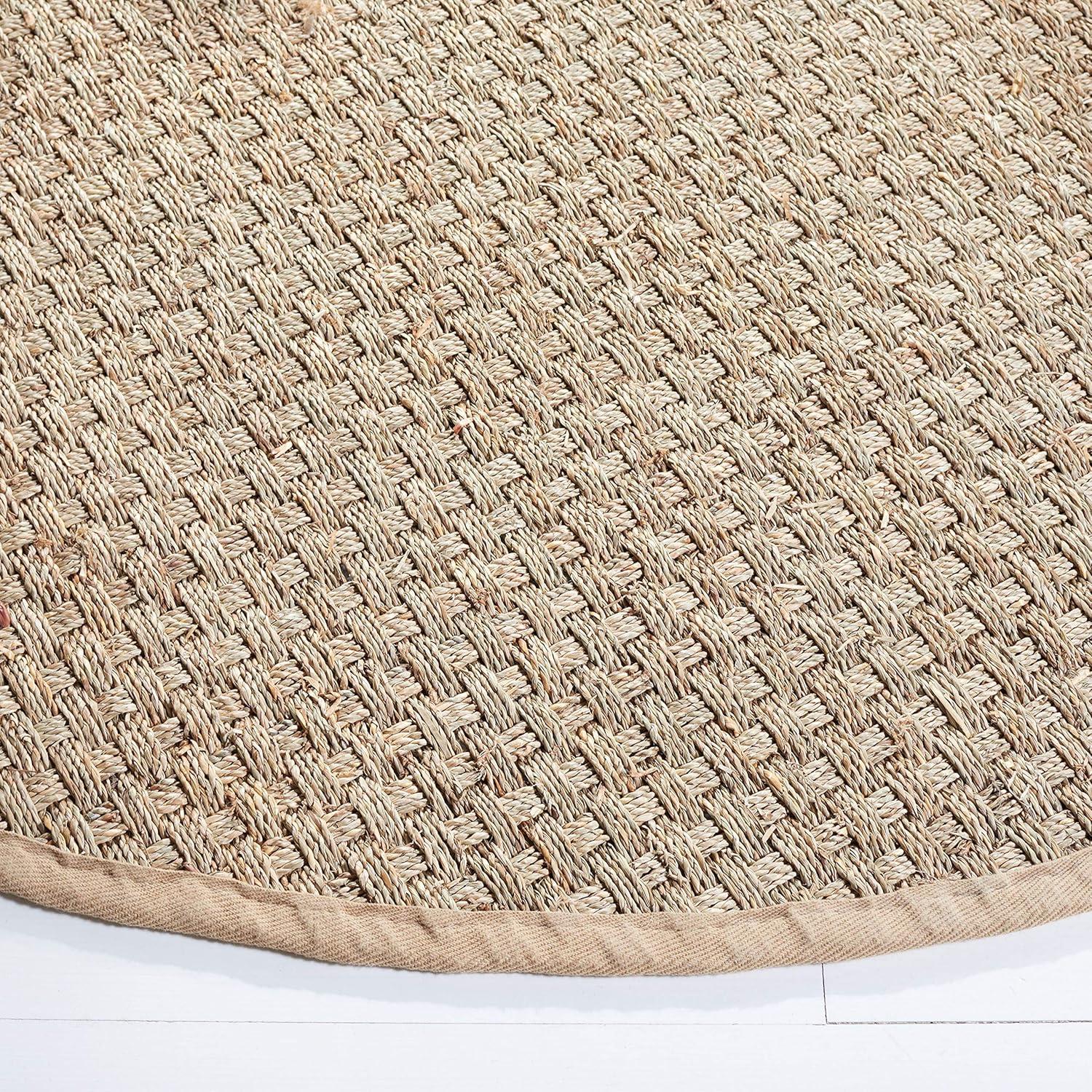 image:imageSAFAVIEH Area Rug 8x10 Natural Fiber Collection Large Natural amp Beige Seagrass Basketweave Pattern NF114ANaturalBeige