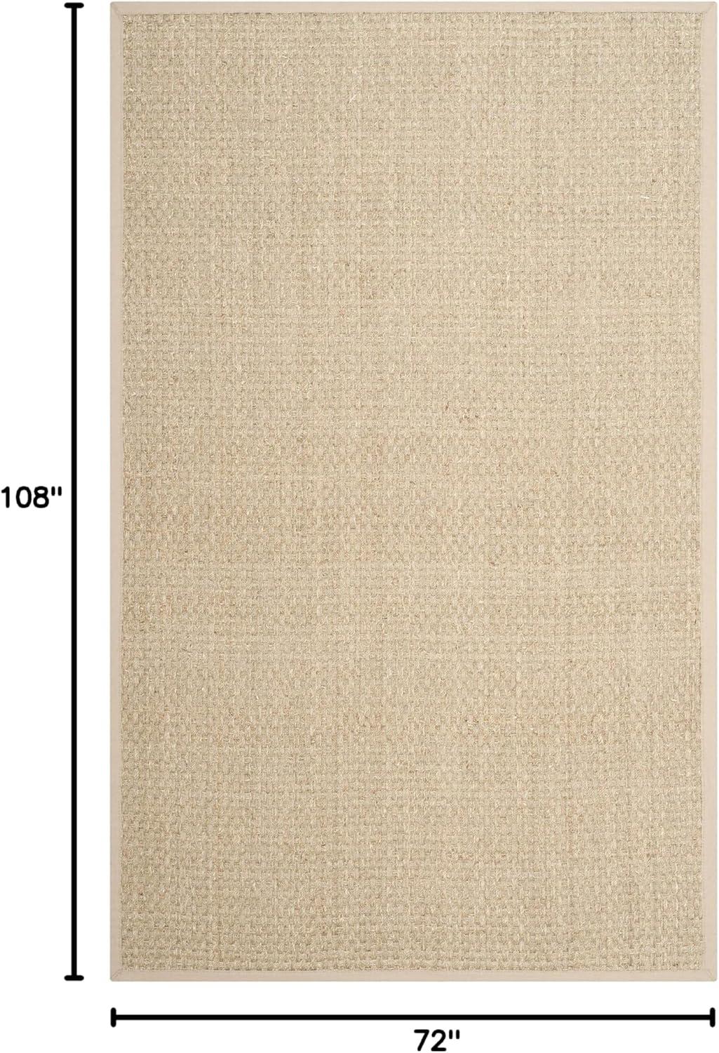image:imageSAFAVIEH Area Rug 8x10 Natural Fiber Collection Large Natural amp Beige Seagrass Basketweave Pattern NF114ANaturalBeige