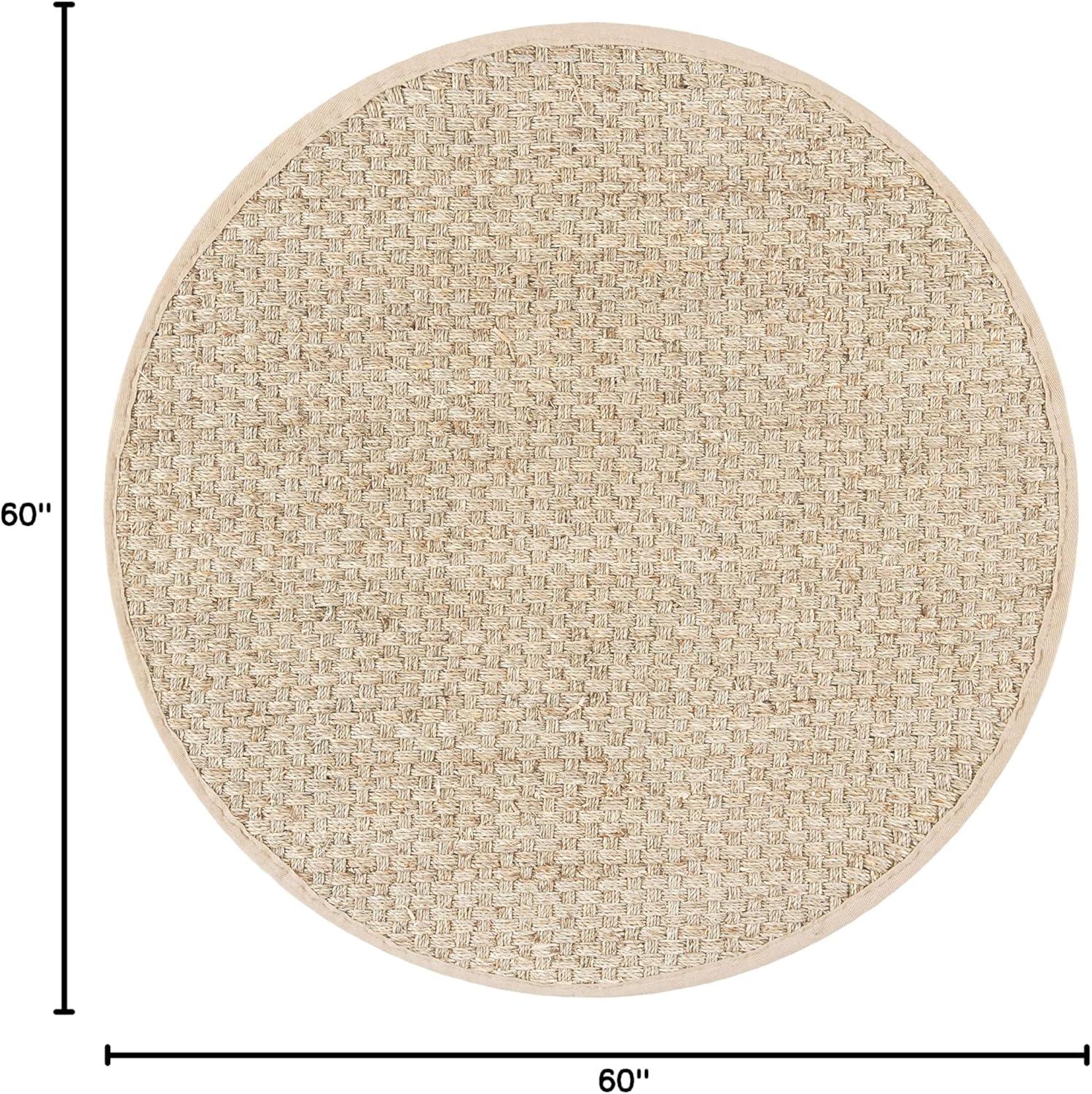 image:imageSAFAVIEH Area Rug 8x10 Natural Fiber Collection Large Natural amp Beige Seagrass Basketweave Pattern NF114ANaturalBeige