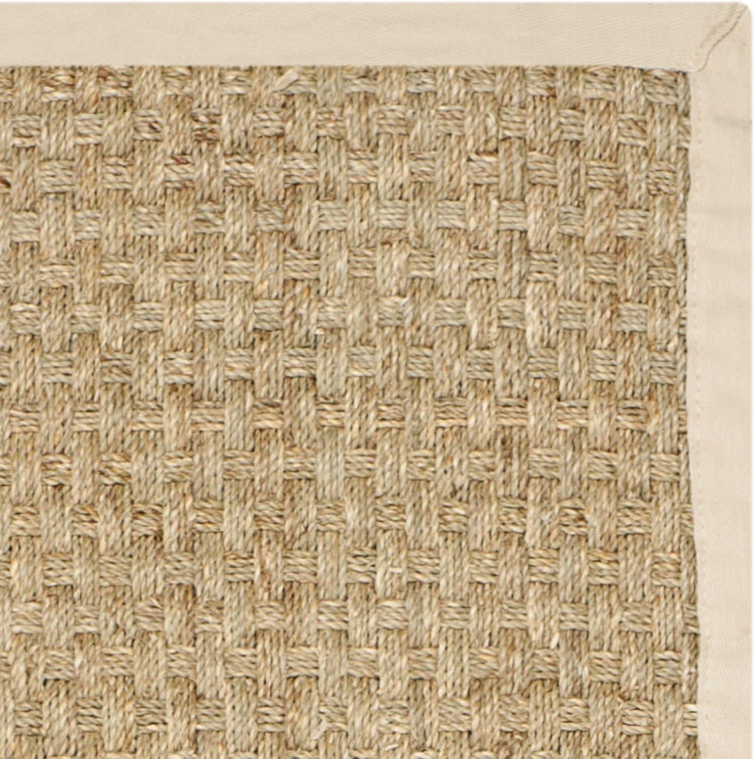 image:imageSAFAVIEH Area Rug 8x10 Natural Fiber Collection Large Natural amp Beige Seagrass Basketweave Pattern NF114ANaturalBeige