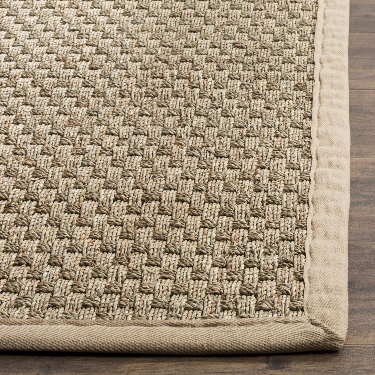image:imageSAFAVIEH Area Rug 8x10 Natural Fiber Collection Large Natural amp Beige Seagrass Basketweave Pattern NF114ANaturalBeige