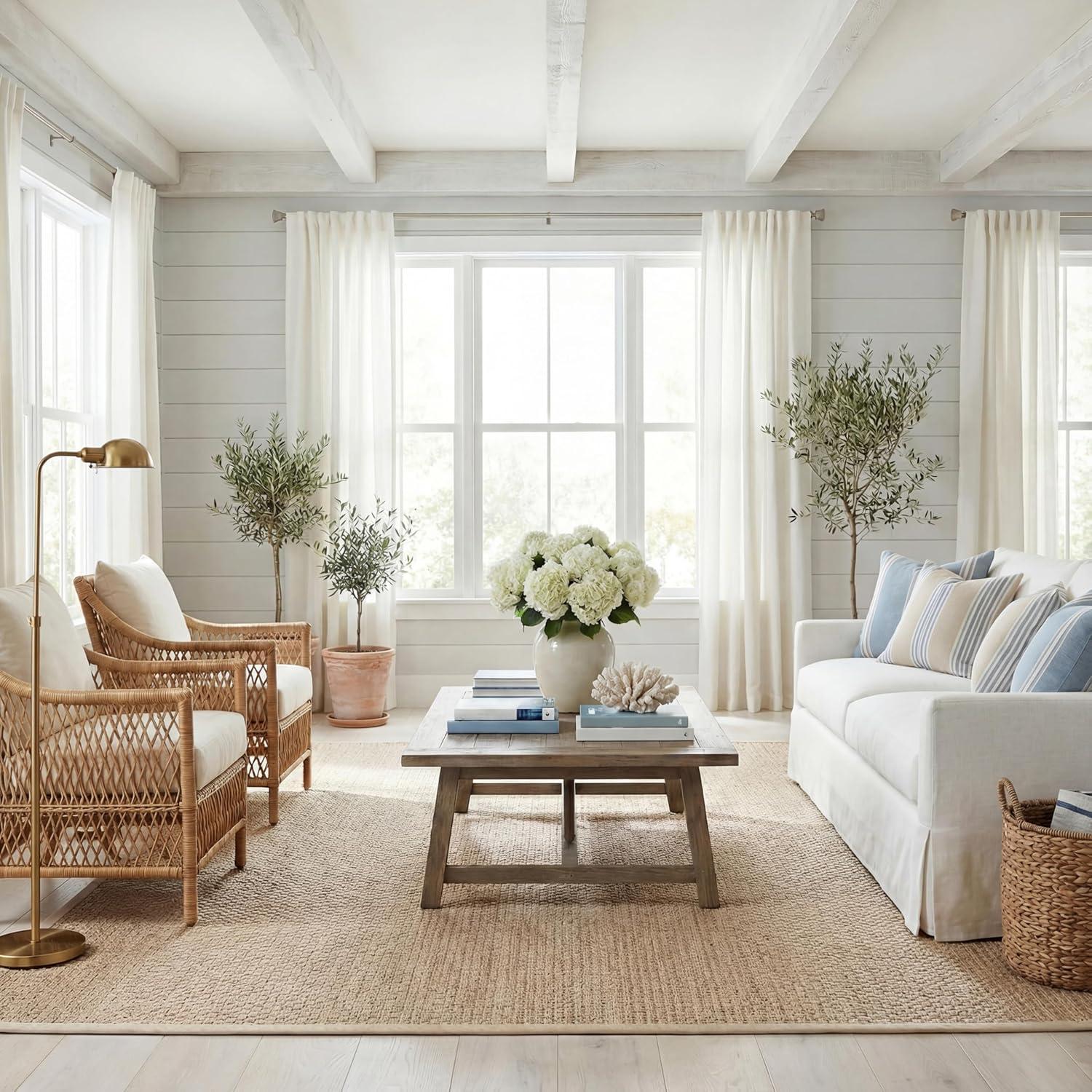 image:imageSAFAVIEH Area Rug 8x10 Natural Fiber Collection Large Natural amp Beige Seagrass Basketweave Pattern NF114ANaturalBeige