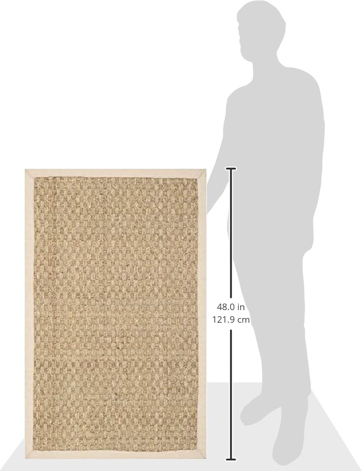 image:imageSAFAVIEH Area Rug 8x10 Natural Fiber Collection Large Natural amp Beige Seagrass Basketweave Pattern NF114ANaturalBeige