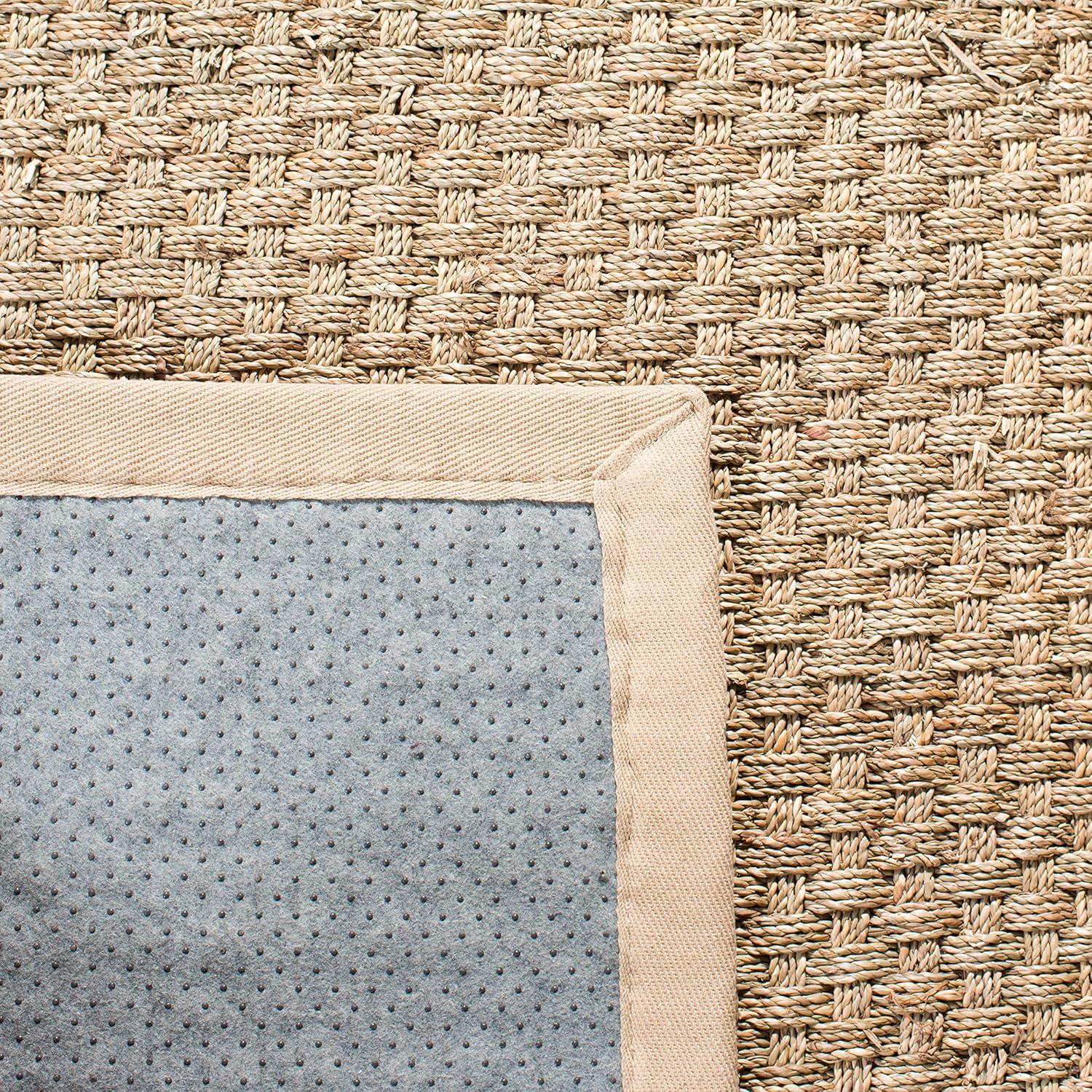 image:imageSAFAVIEH Area Rug 8x10 Natural Fiber Collection Large Natural amp Beige Seagrass Basketweave Pattern NF114ANaturalBeige