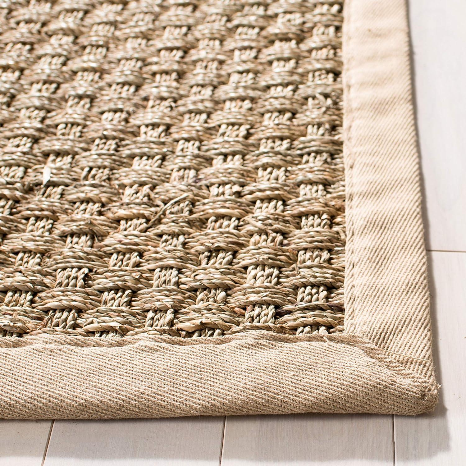 image:imageSAFAVIEH Area Rug 8x10 Natural Fiber Collection Large Natural amp Beige Seagrass Basketweave Pattern NF114ANaturalBeige