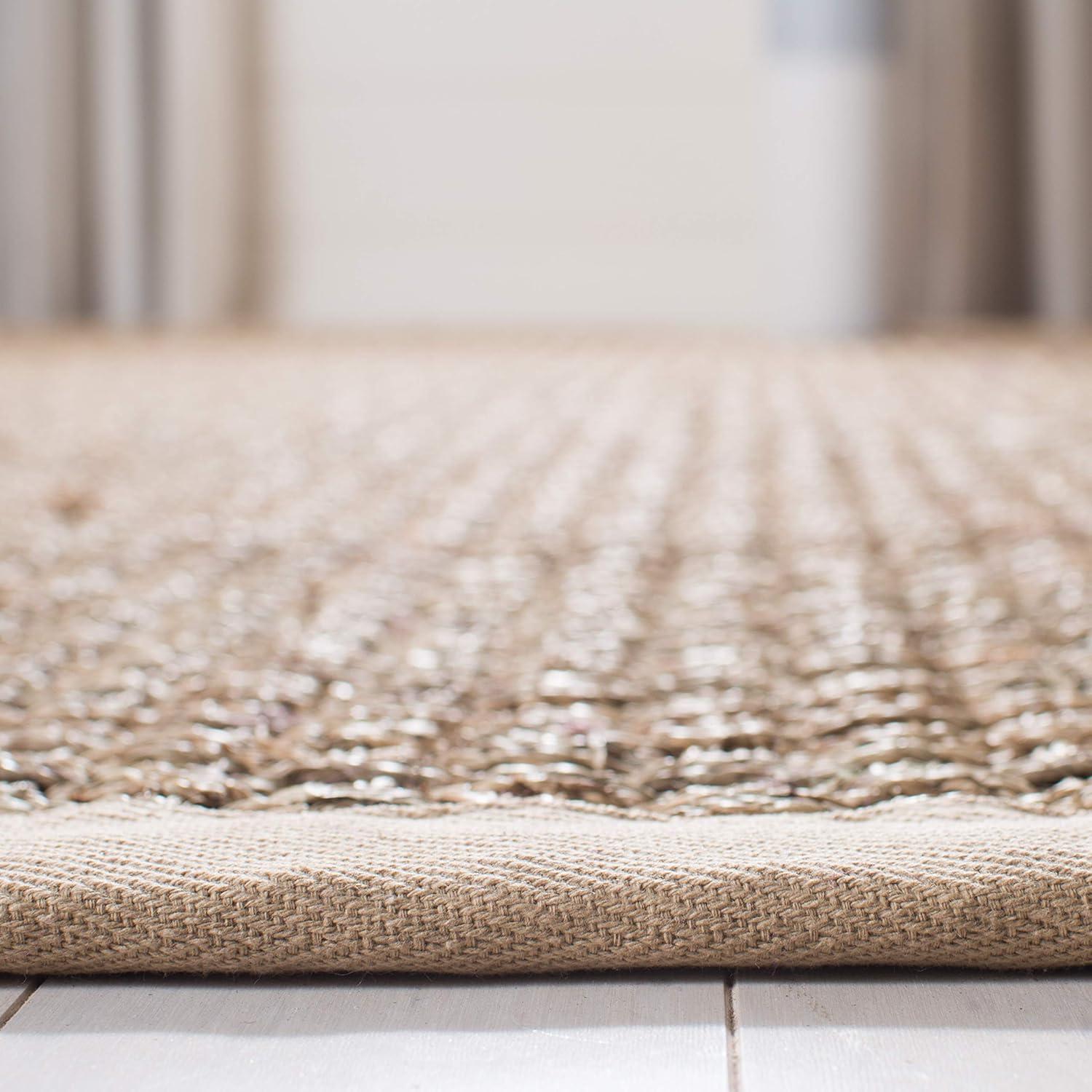 image:imageSAFAVIEH Area Rug 8x10 Natural Fiber Collection Large Natural amp Beige Seagrass Basketweave Pattern NF114ANaturalBeige