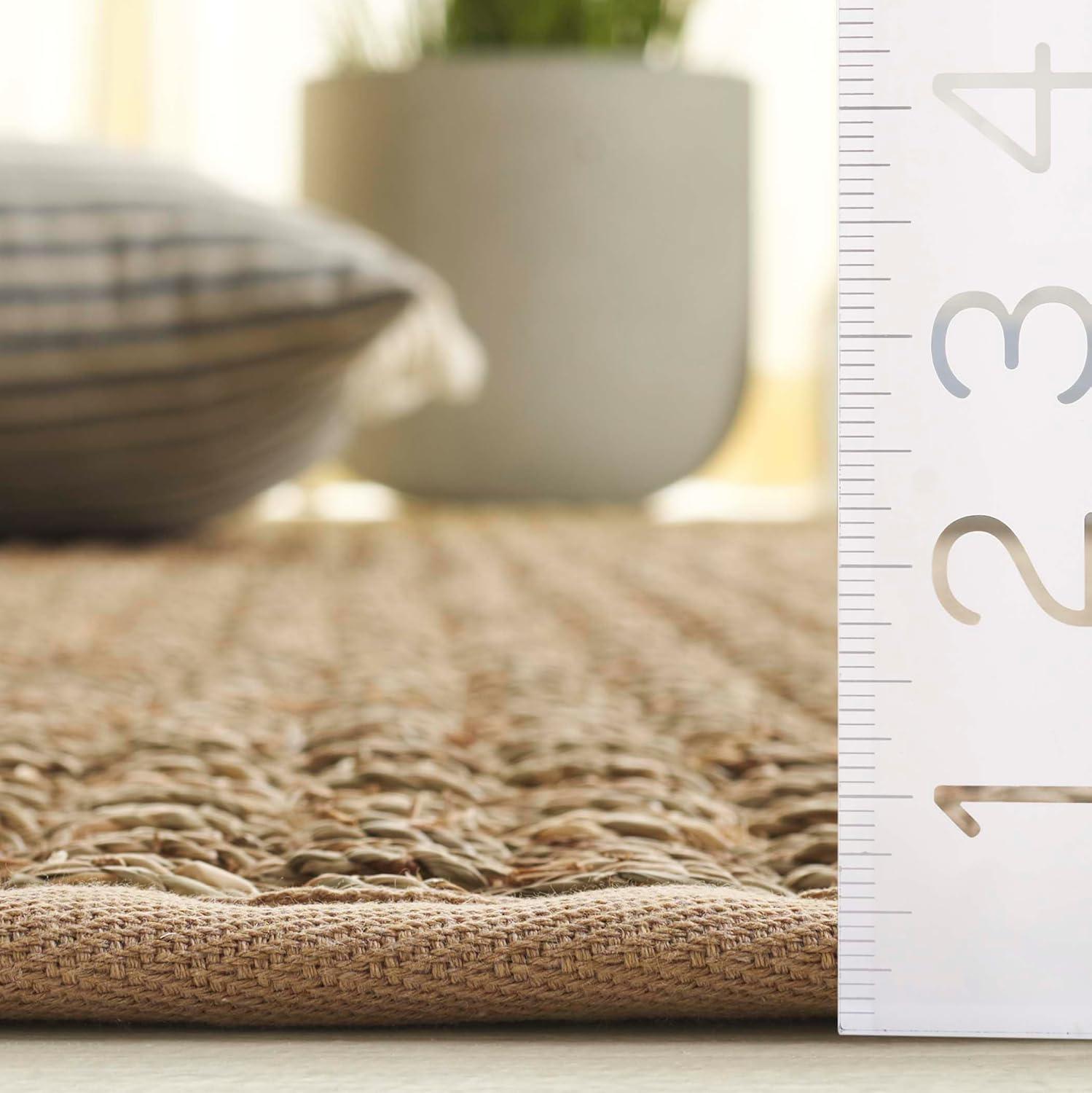 image:imageSAFAVIEH Area Rug 8x10 Natural Fiber Collection Large Natural amp Beige Seagrass Basketweave Pattern NF114ANaturalBeige