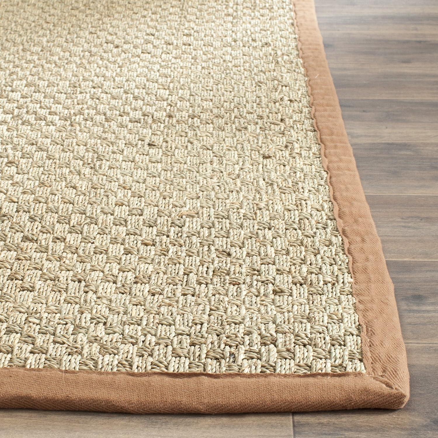 image:imageSAFAVIEH Area Rug 8x10 Natural Fiber Collection Large Natural amp Beige Seagrass Basketweave Pattern NF114ANaturalBrown