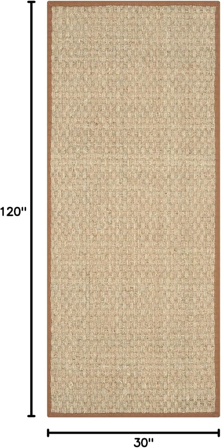 image:imageSAFAVIEH Area Rug 8x10 Natural Fiber Collection Large Natural amp Beige Seagrass Basketweave Pattern NF114ANaturalBrown
