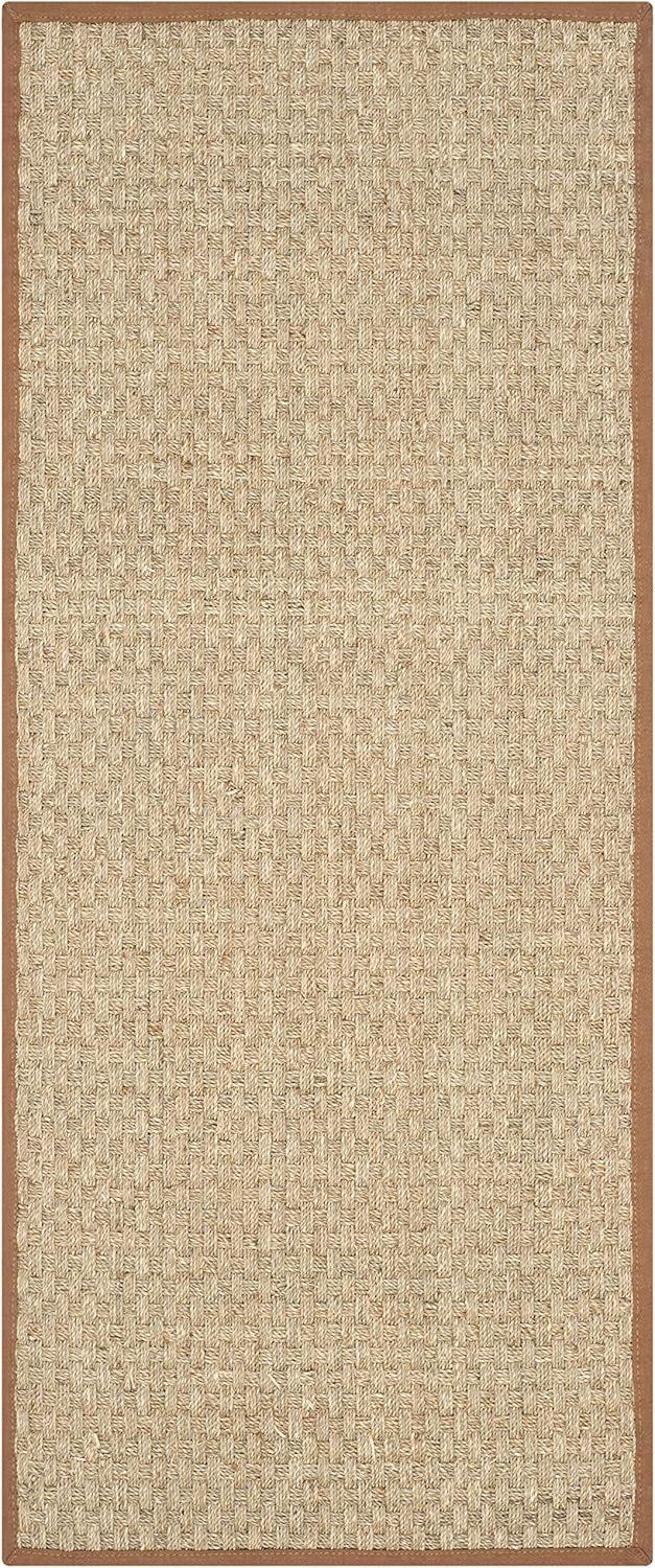 image:imageSAFAVIEH Area Rug 8x10 Natural Fiber Collection Large Natural amp Beige Seagrass Basketweave Pattern NF114ANaturalBrown