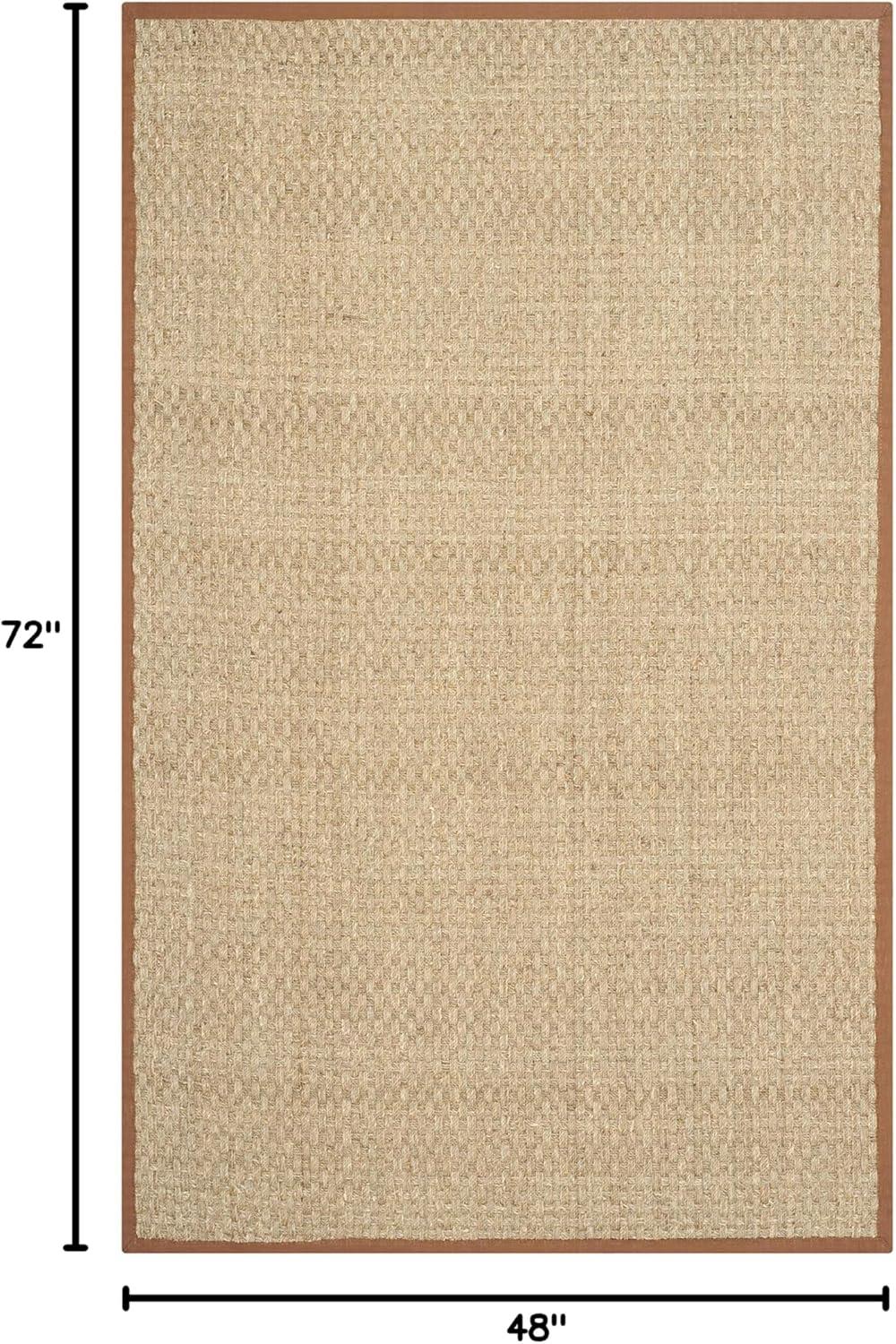 image:imageSAFAVIEH Area Rug 8x10 Natural Fiber Collection Large Natural amp Beige Seagrass Basketweave Pattern NF114ANaturalBrown